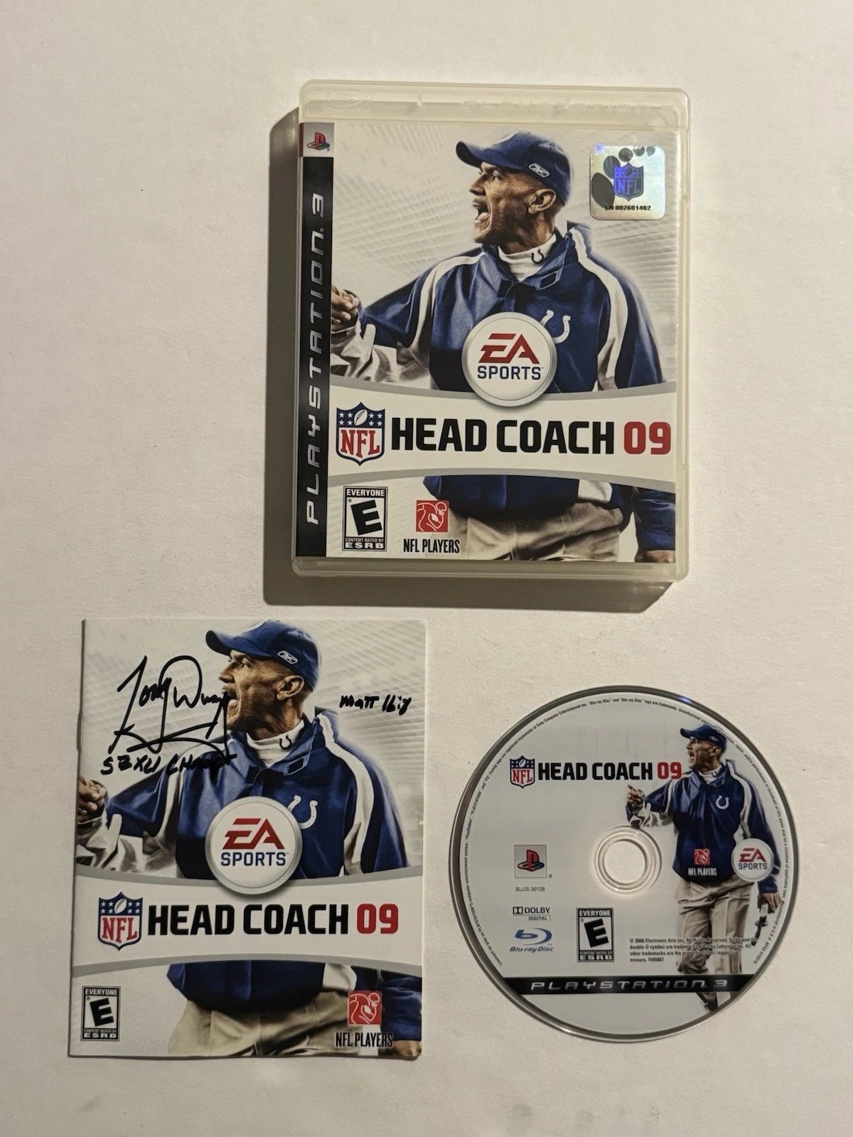 TONY DUNGY SIGNED Sony Playstation PS3, NFL Head Coach 09 Game RARE COA