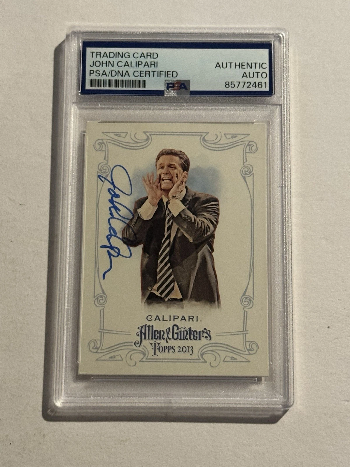 John Calipari Signed 2010 Allen & Ginter Kentucky Rookie RC Auto PSA