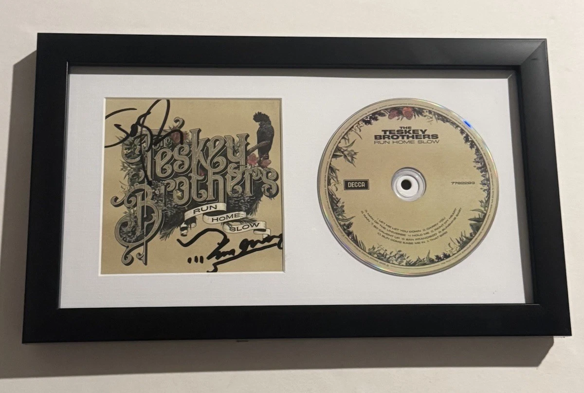 THE TESKEY BROTHERS FULL BAND SIGNED CD FRAMED RARE BLUES ROCK BAND COA