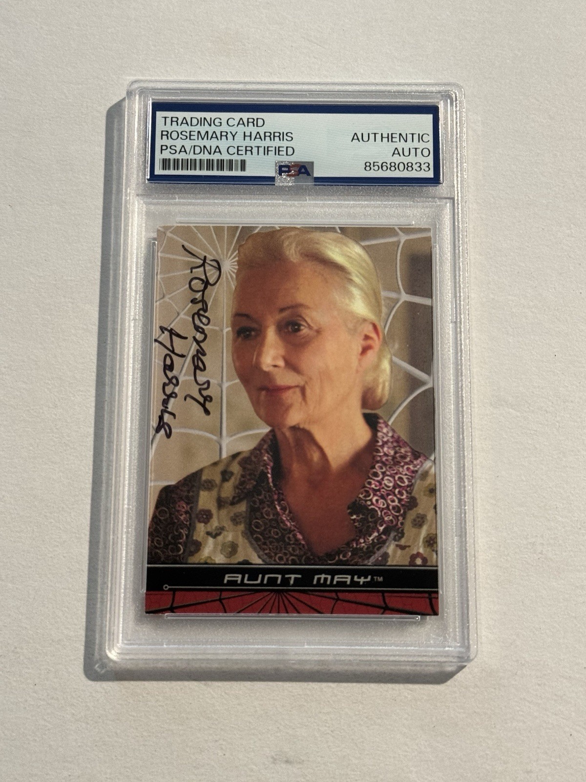 ROSEMARY HARRIS SIGNED AUTO 2002 Topps Marvel Spider-Man Aunt May #5 PSA