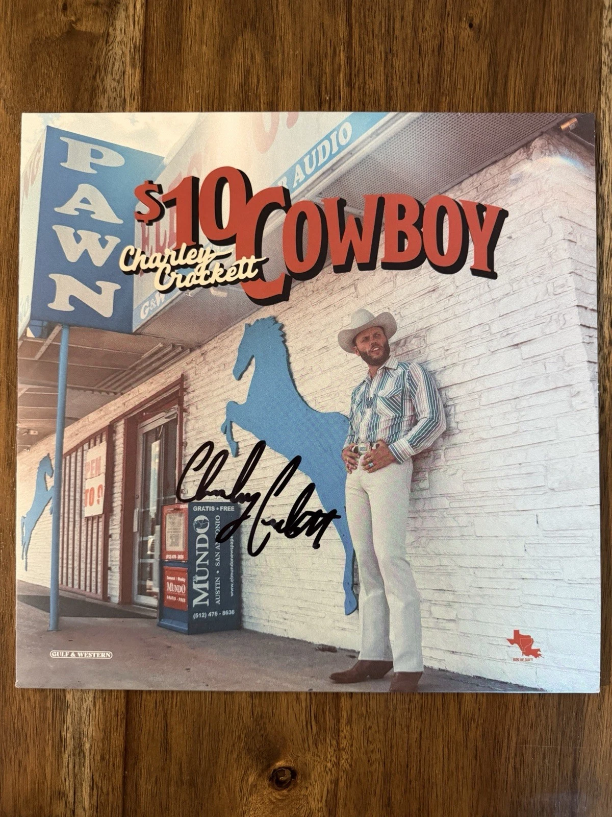 ‘Charley Crockett’ Signed Vinyl Album ‘$10 Cowboy’ Record Beckett Certified