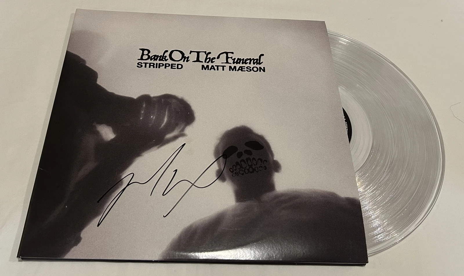 MATT MAESON SIGNED BANK ON THE FUNERAL STRIPPED VINYL RECORD JSA