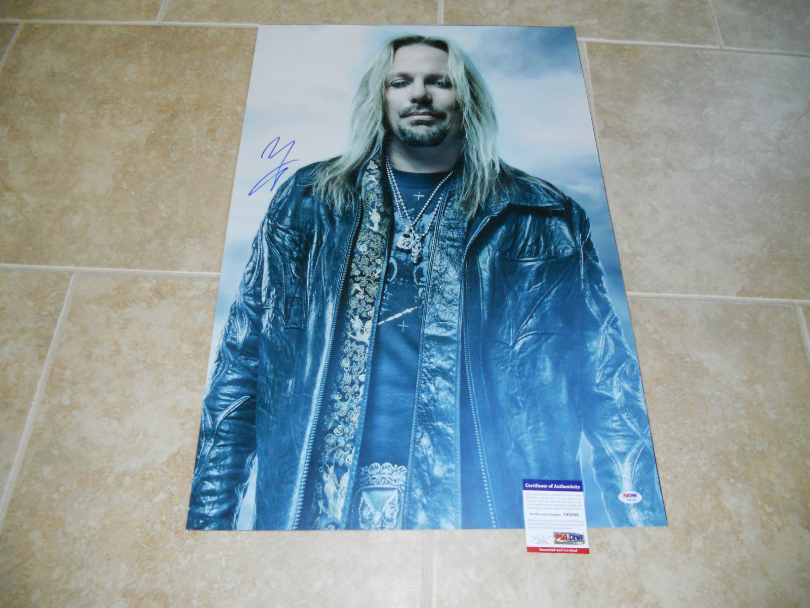 Vince Neil  Motley Crue 20x30 Museum Piece Signed Autograph Photo PSA Certified