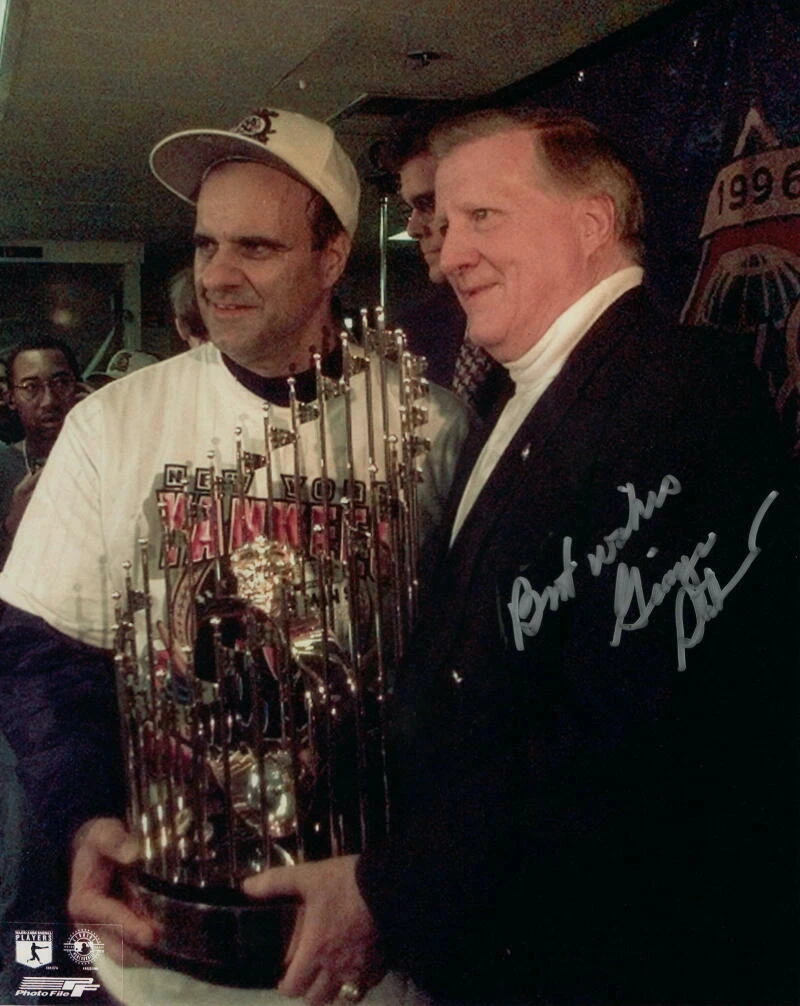 GEORGE STEINBRENNER SIGNED AUTOGRAPH 8x10 PHOTO - w/ JOE TORRE NEW YORK YANKEES