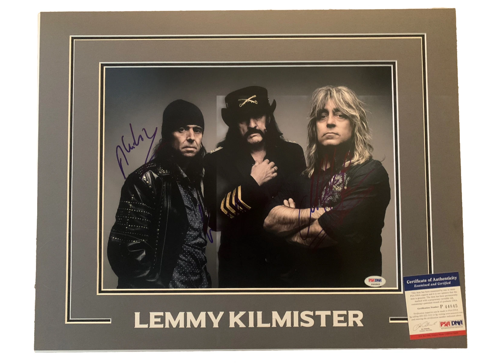 Motorhead All 3 Band Signed Autographed 11x14 Photo Matted 16x20 PSA Certified