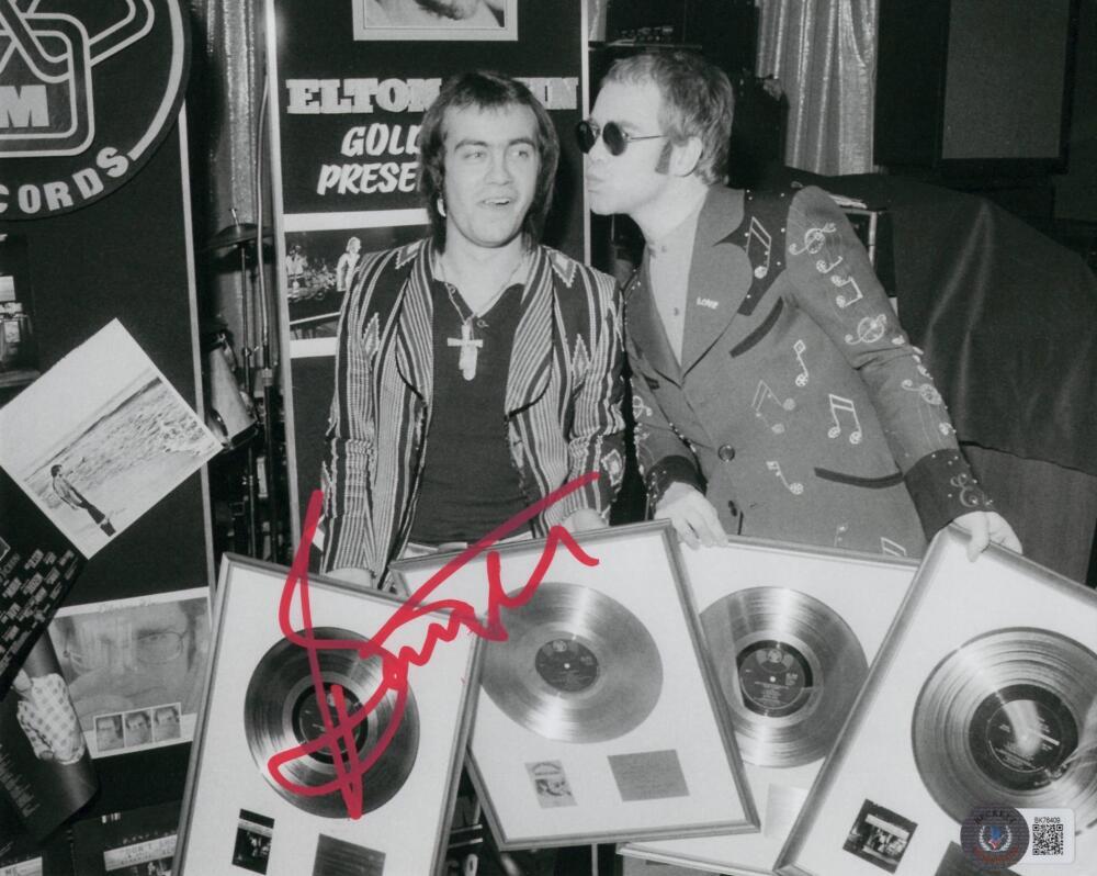 Bernie Taupin Signed Autograph 8x10 Photo - Young with Elton John Beckett COA