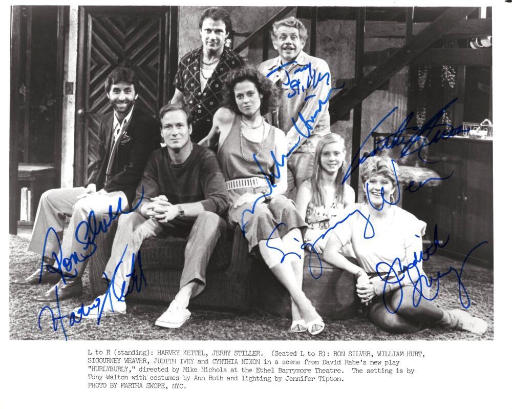 Hurlyburly Broadway Cast Signed Autograph 8x10 Photo Stiller, Weaver, Keitel +4