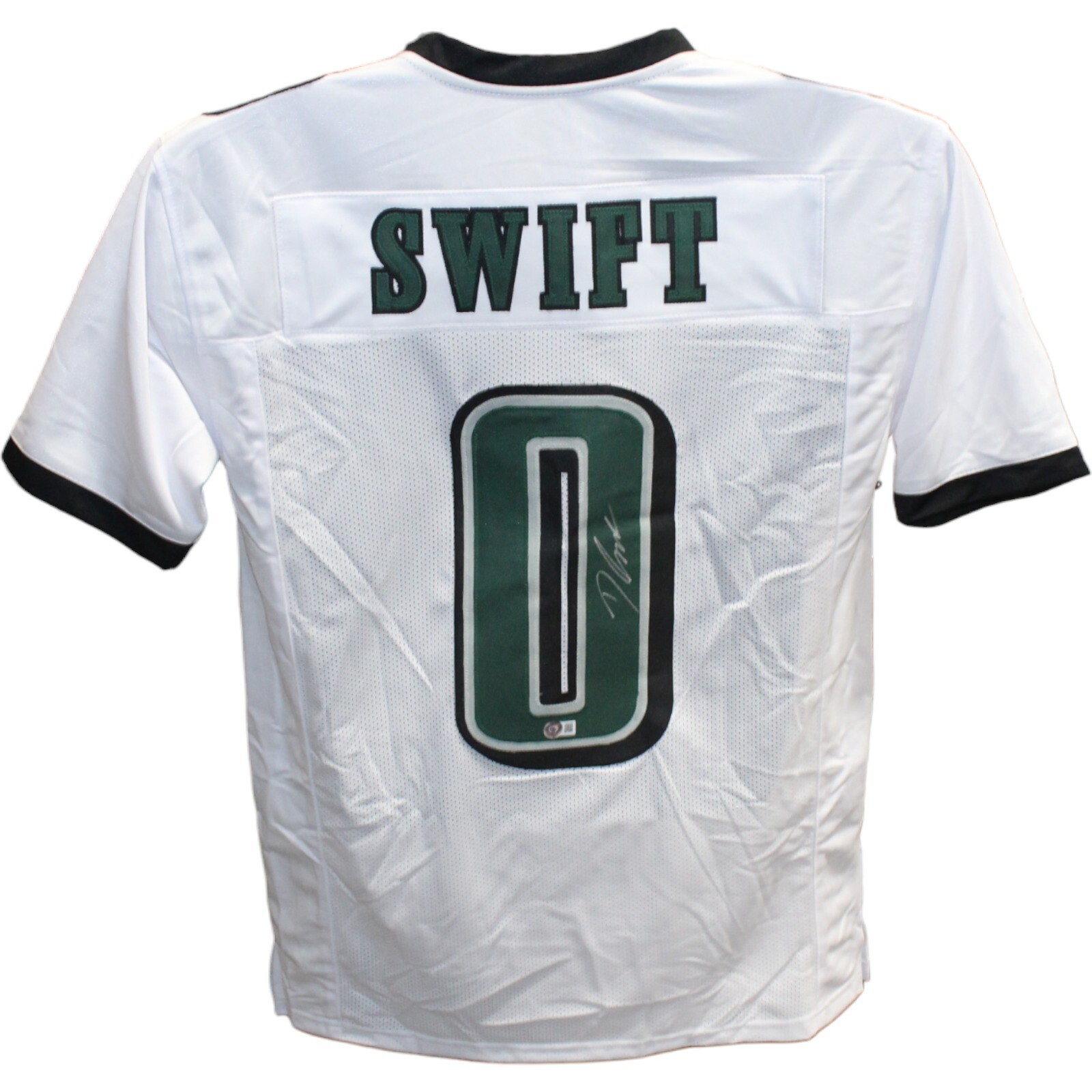 D'Andre Swift Autographed/Signed Pro Style White Jersey Beckett 42617