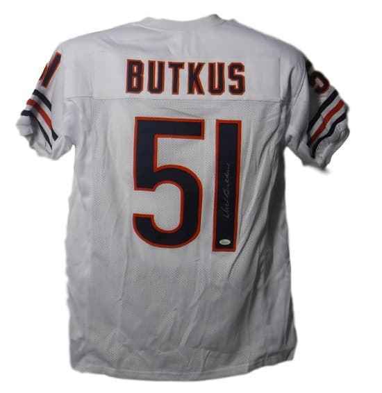 Dick Butkus Autographed/Signed Pro Style XL White Jersey JSA 10757