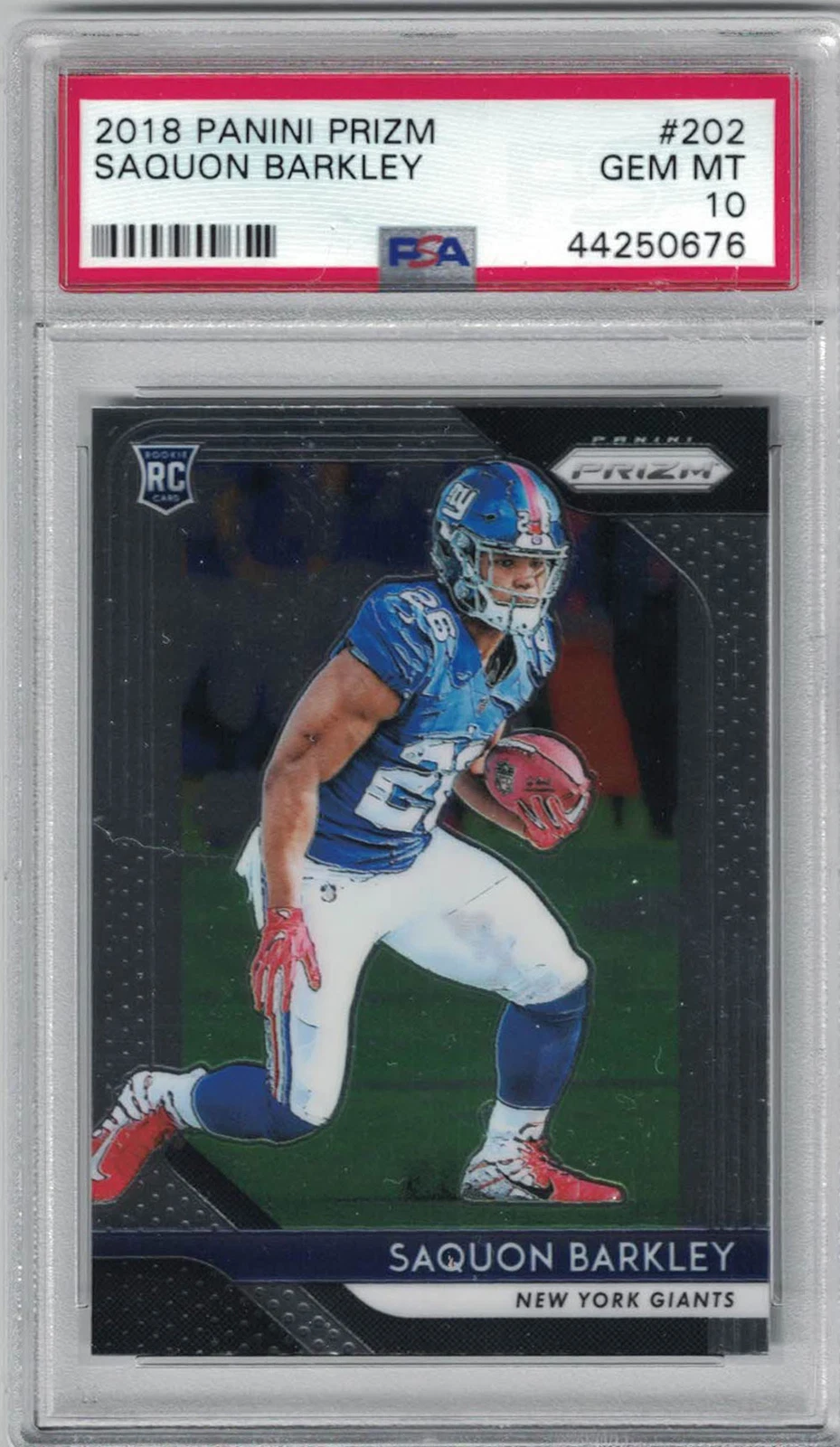 Saquon Barkley New York Giants 2018 Panini Prizm #2020 GEM MT 10 Card PSA 26736