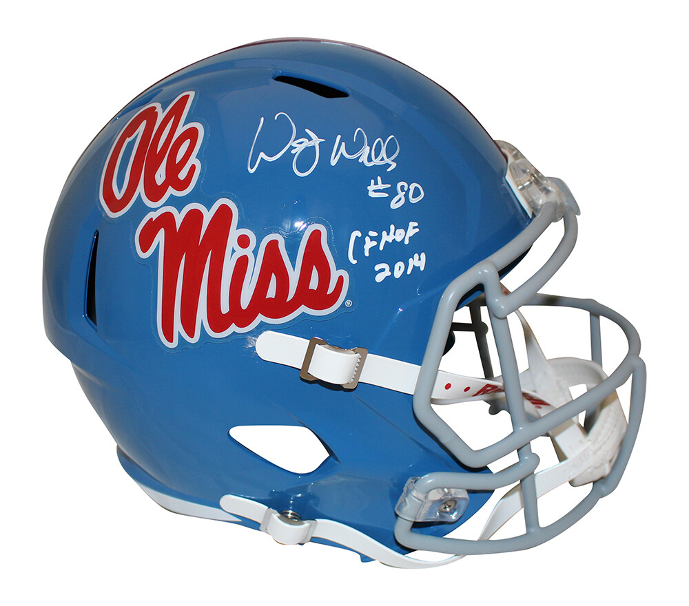 Wesley Walls Autographed Ole Miss Rebels F/S Speed Helmet CHOF Beckett 34949
