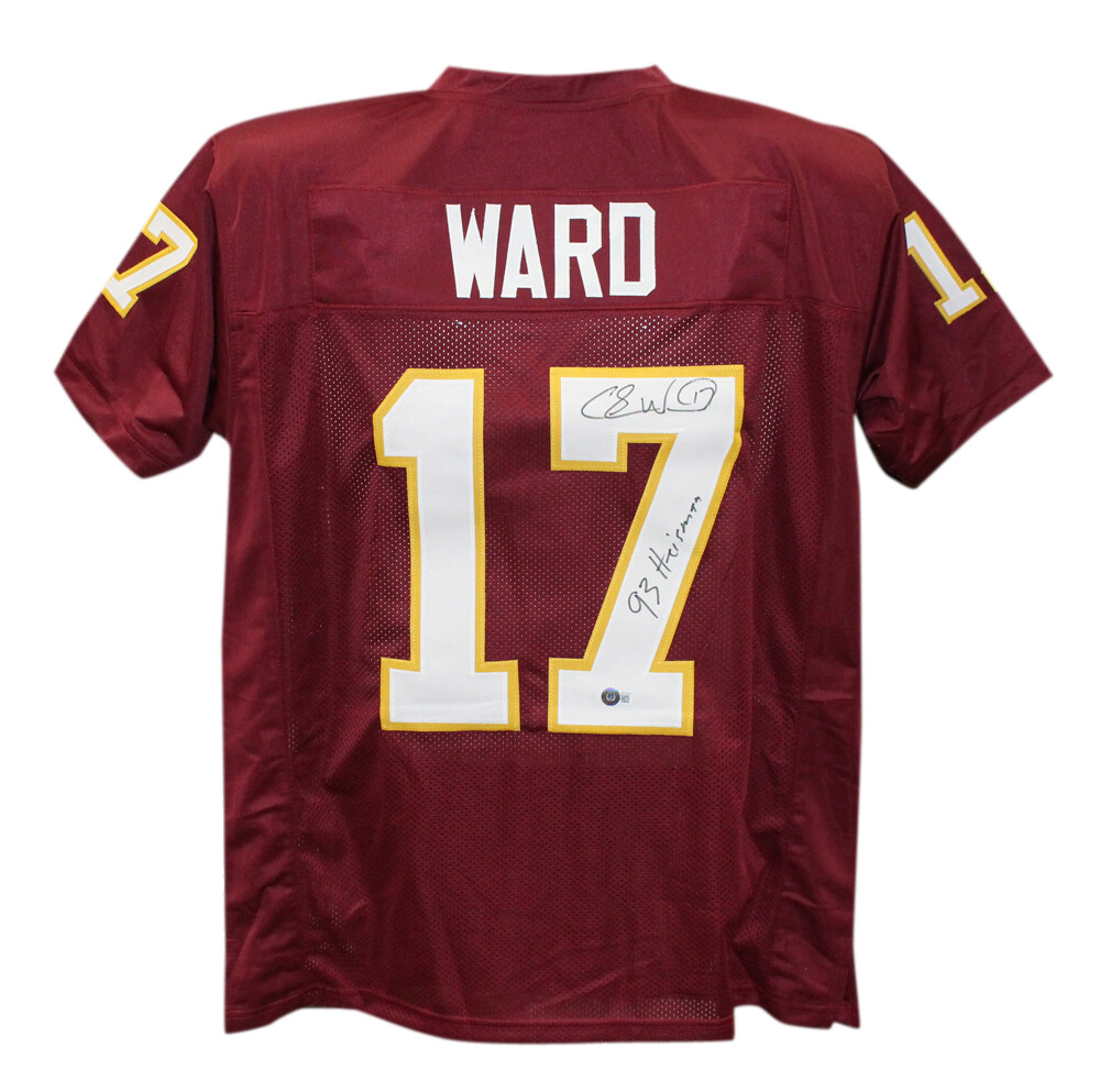 Charlie Ward Signed College Style Burgandy XL Jersey Heisman Beckett 39334