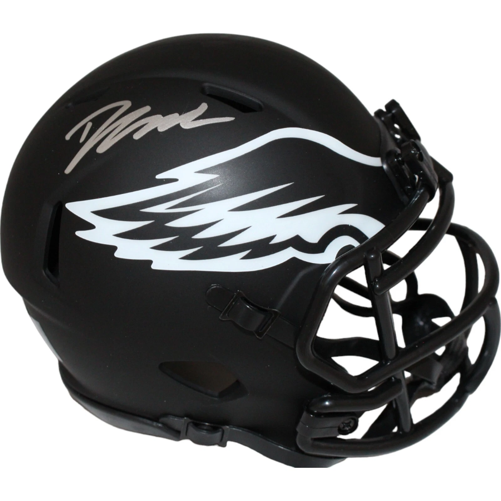 D'Andre Swift Signed Philadelphia Eagles Eclipse Mini Helmet BAS 42961