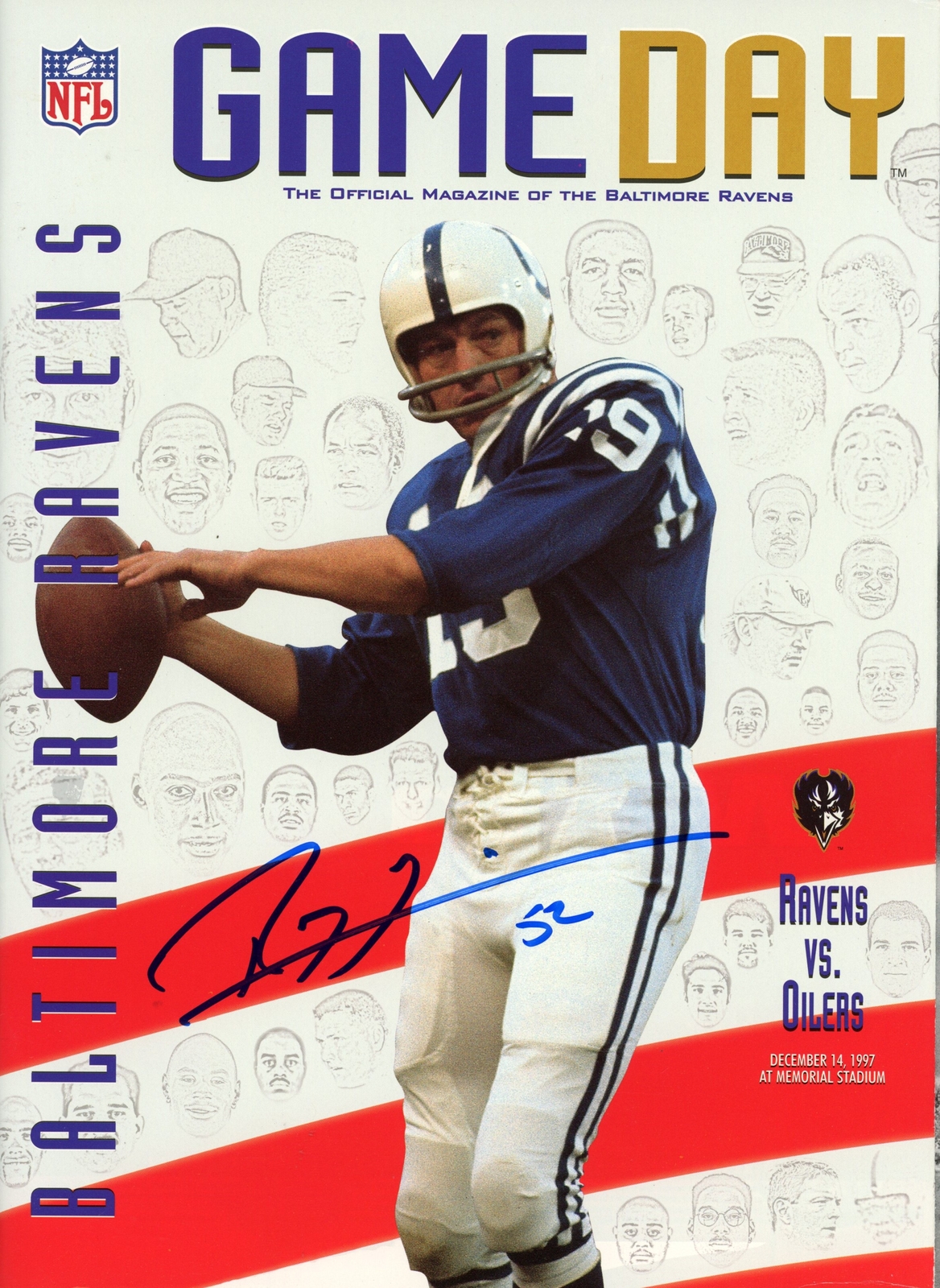Ray Lewis Autographed/Signed Baltimore Ravens Magazine Beckett 40894