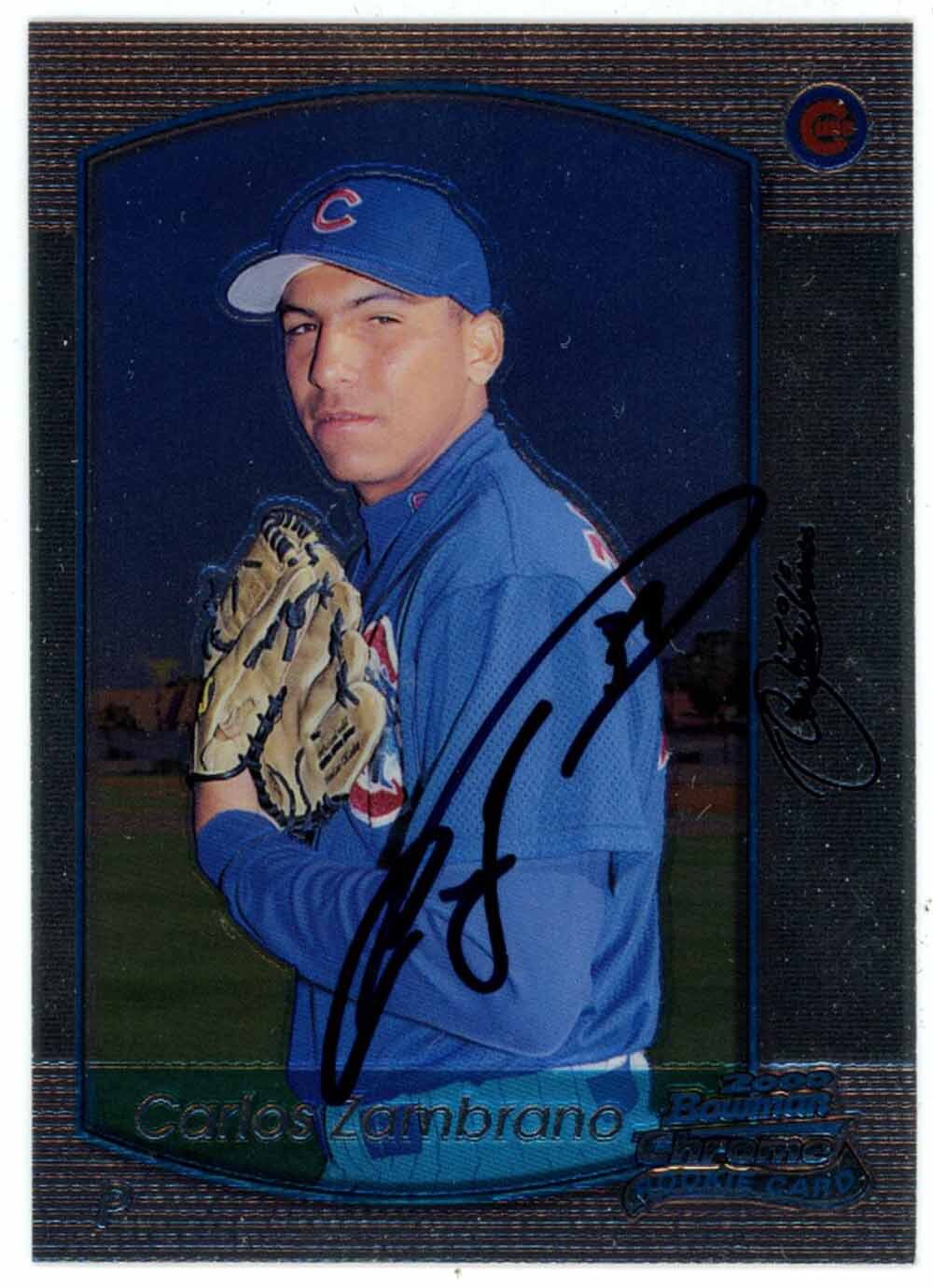 Carlos Zambrano Signed 2000 Bowman Chrome Rookie Card 303 Chicago Cubs 41056