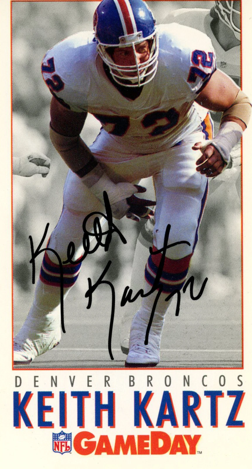 Keith Kartz Autographed 1992 Gameday #354 Trading Card Beckett 44791