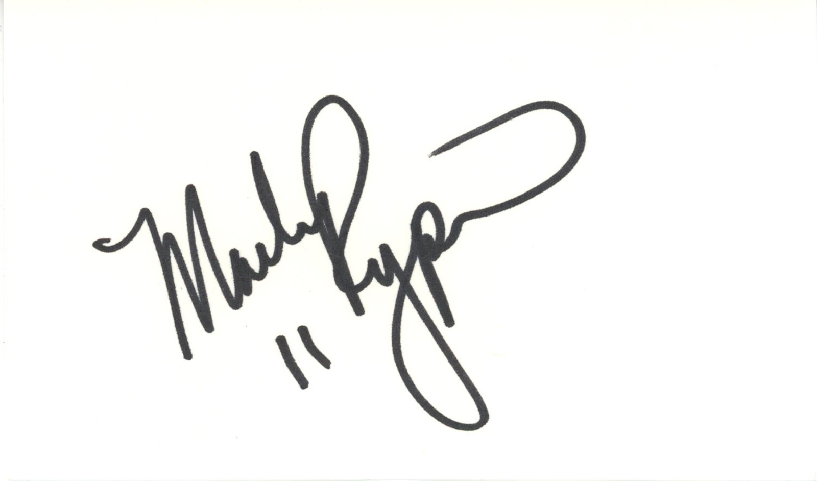 Mark Rypien Autographed Washington Redskins Index Card Beckett 45286