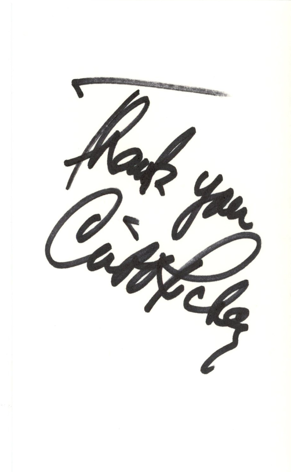 Cliff Richey Autographed Tennis Index Card Thank You Beckett 45289