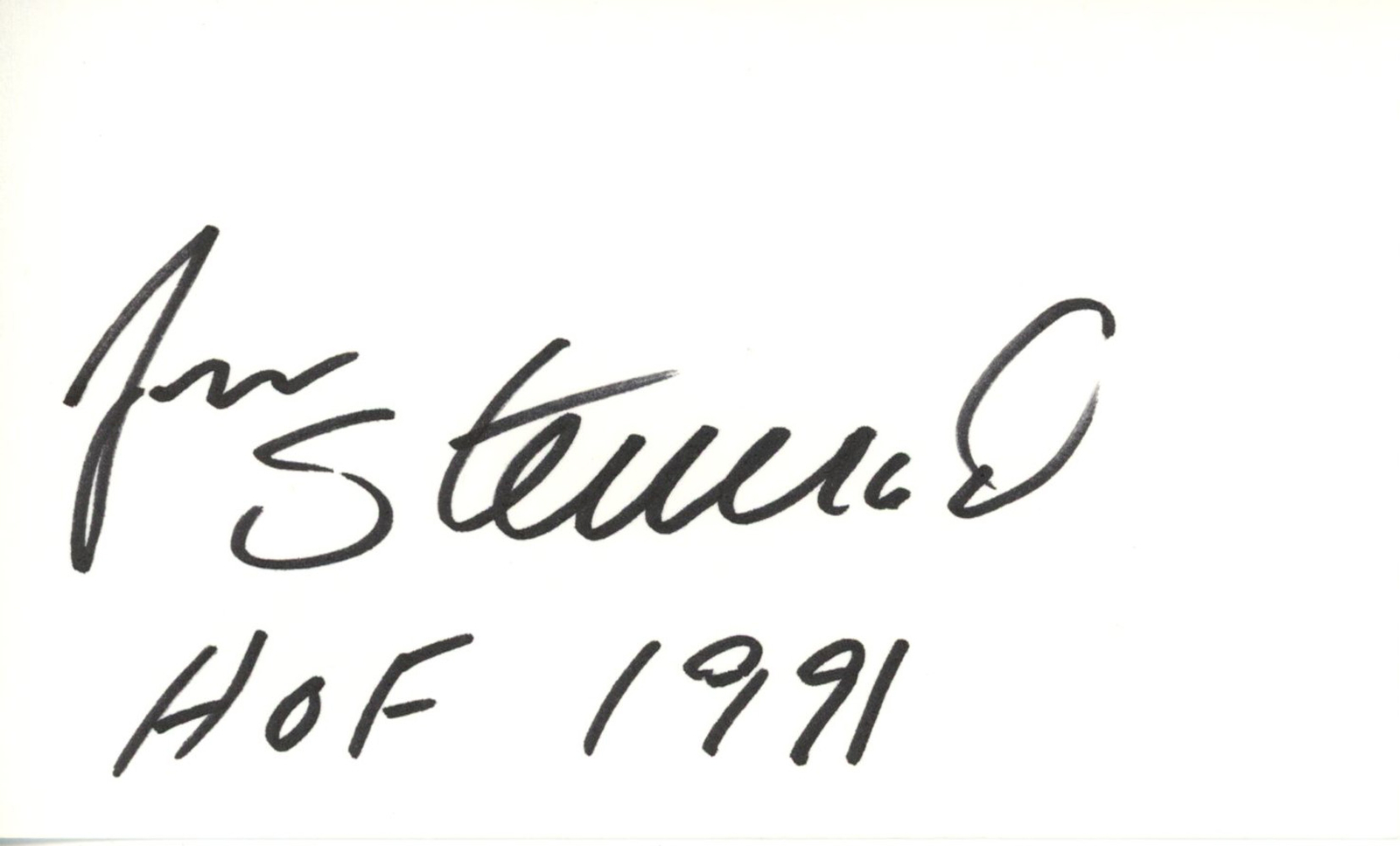 Jan Stenerud Autographed Kansas City Chiefs Index Card HOF BAS 45405
