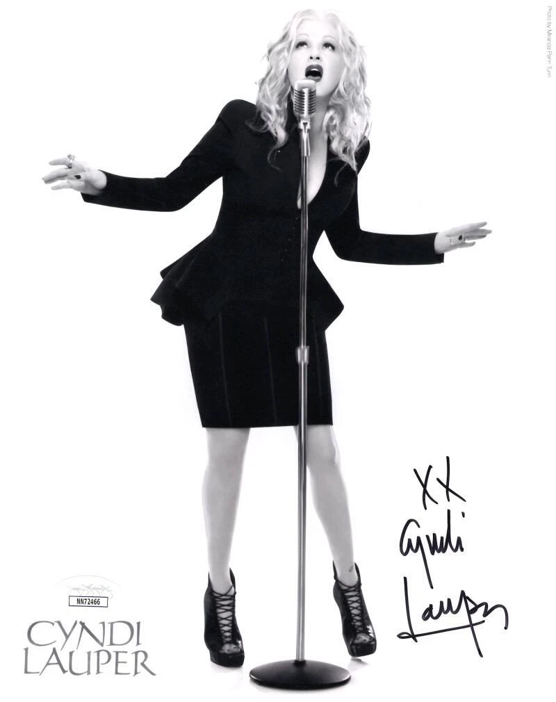 Cyndi Lauper Signed Autograph 8x10 Photo - Girls Just Want to Have Fun JSA COA