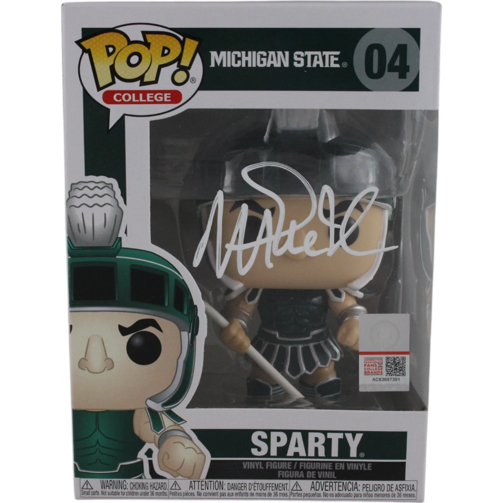 Magic Johnson Autographed/Signed Michigan State Funko Pop! #04 Beckett 49613
