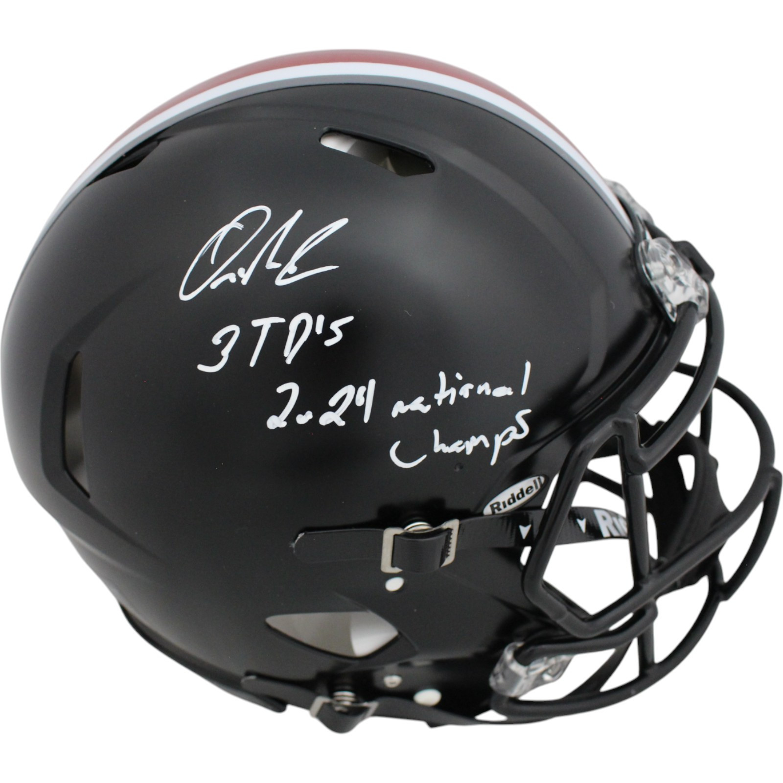Quinshon Judkins Autographed Ohio State Buckeyes Pro Helmet 2 Ins Beckett 49643