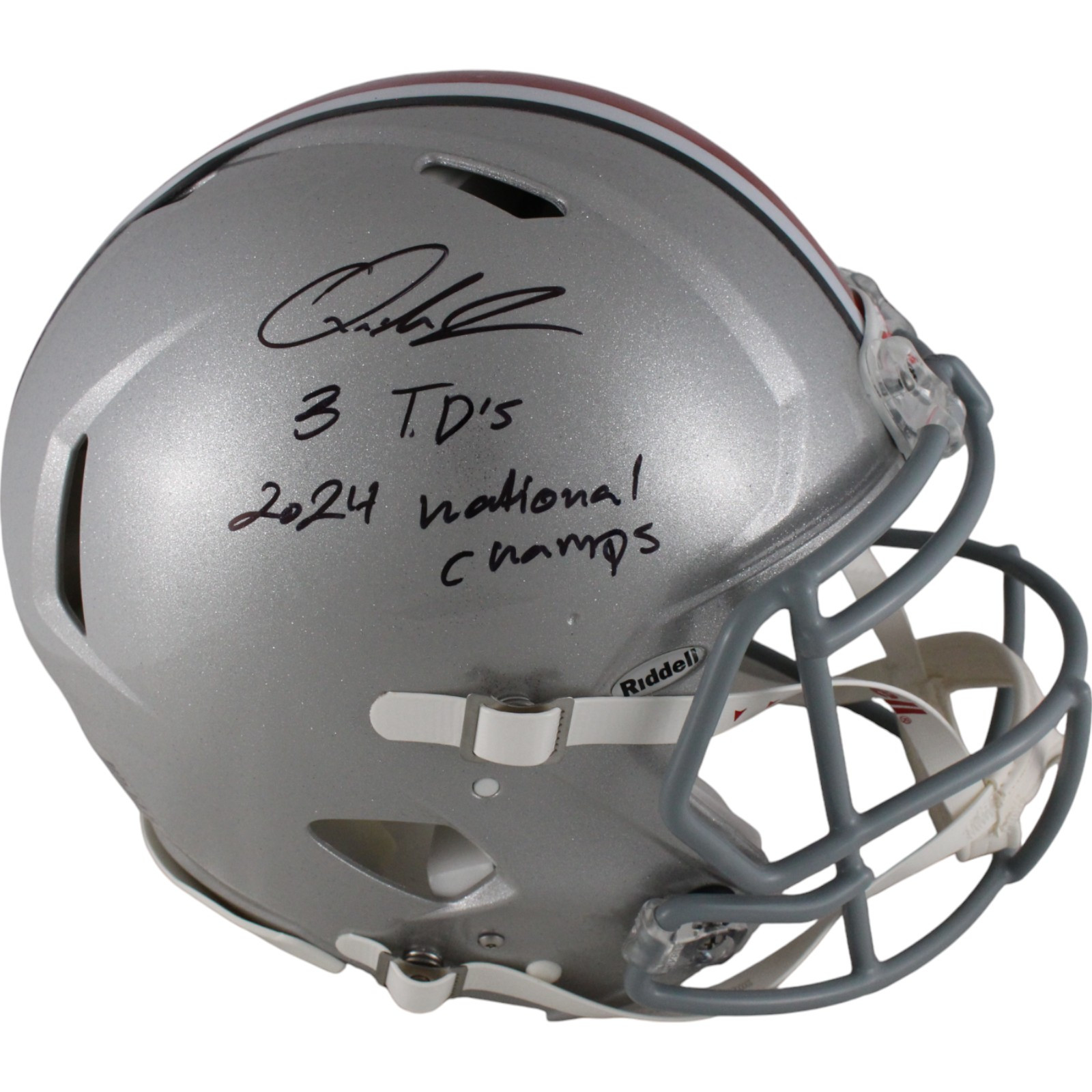 Quinshon Judkins Autographed Ohio State Buckeyes Pro Helmet 2 Ins Beckett 49645