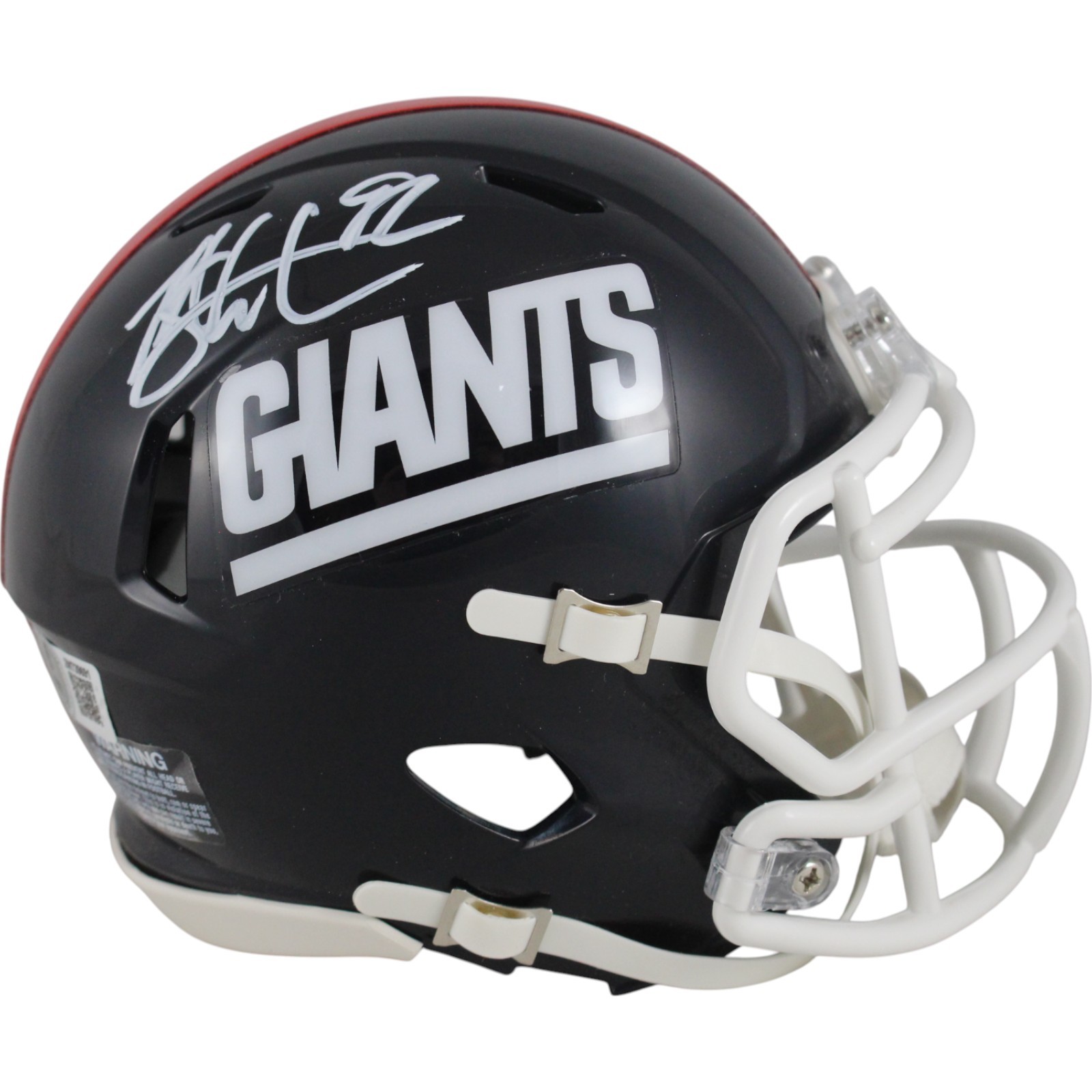 Michael Strahan Autographed New York Giants TB 80-99 Mini Helmet Beckett 49853