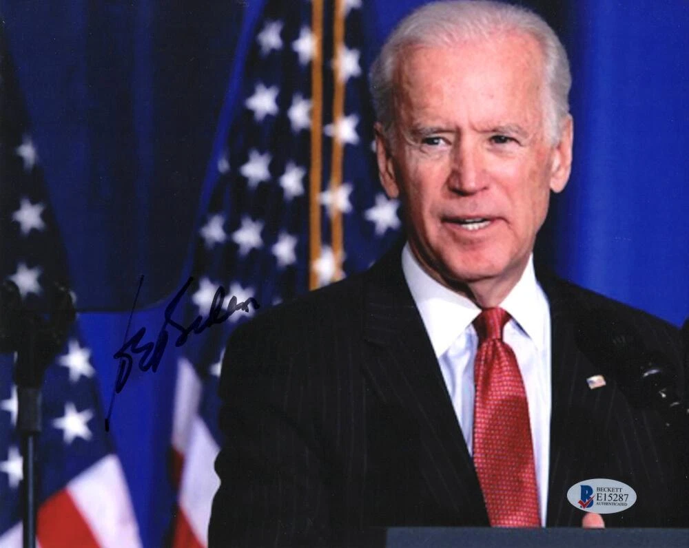 President Joe Biden Signed Autograph 8x10 Photo - American Flag w/ Beckett COA