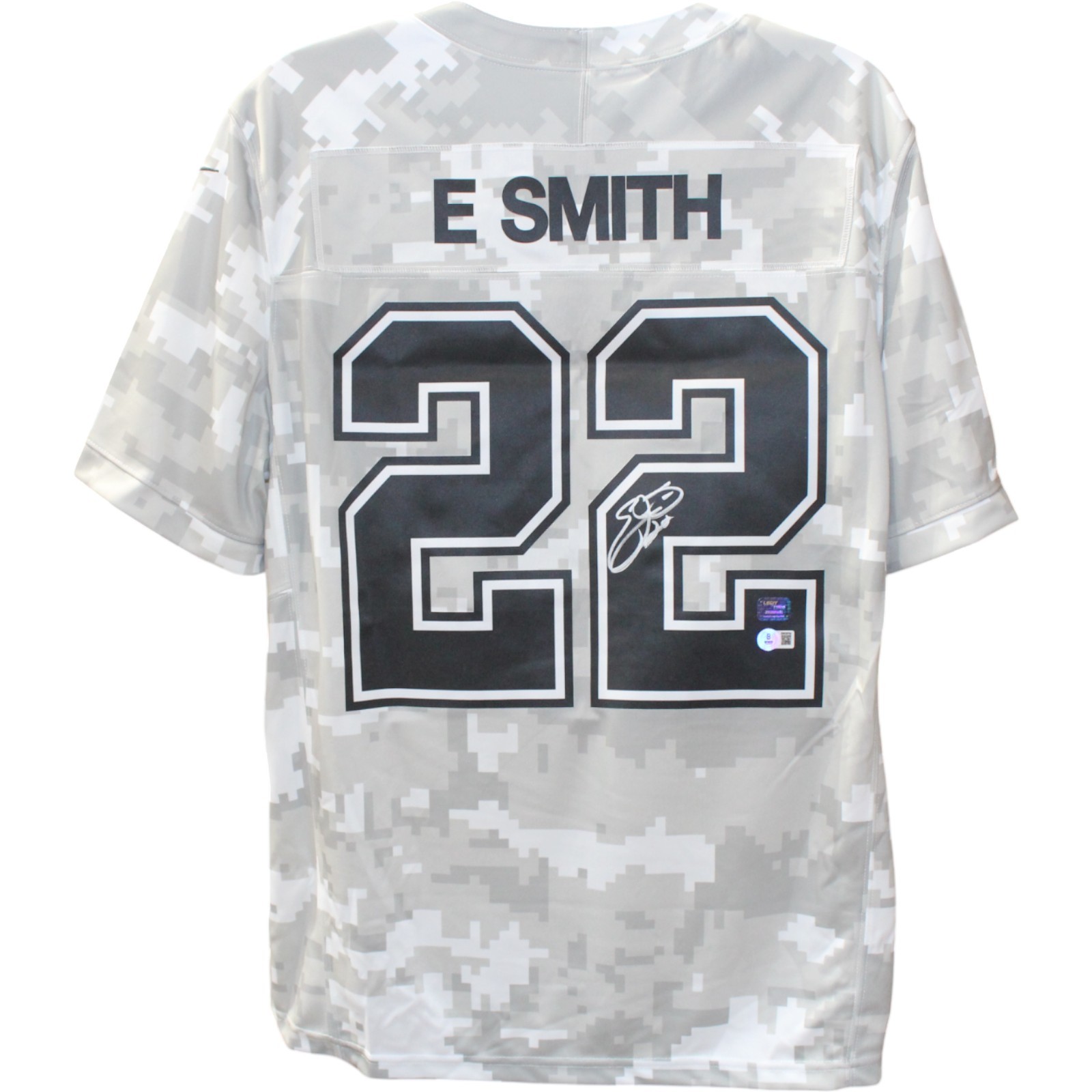 Emmitt Smith Autographed Dallas Cowboys Nike Arctic XL Jersey Beckett 50758