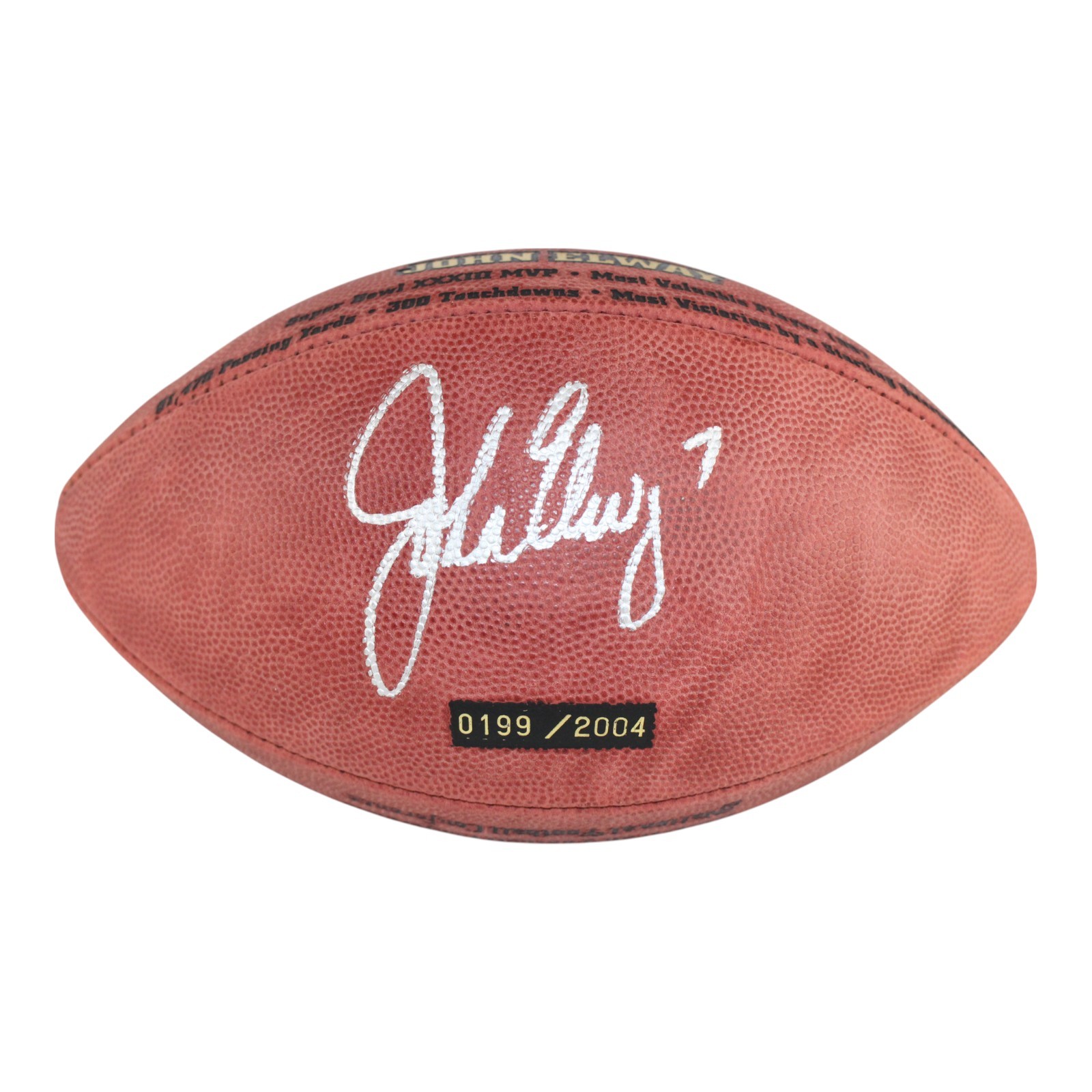 John Elway Signed Denver Broncos Hall Of Fame Official Football BAS 50987
