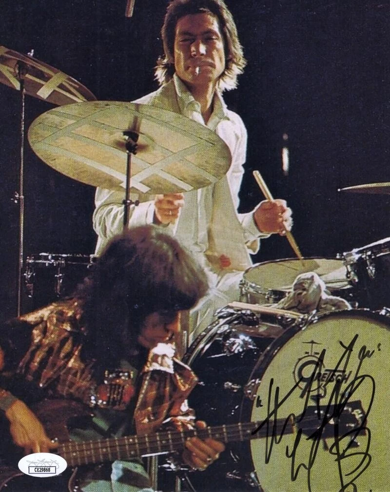 Charlie Watts Rolling Stones Signed Autograph 8x10 Photo Iconic Drummer JSA COA