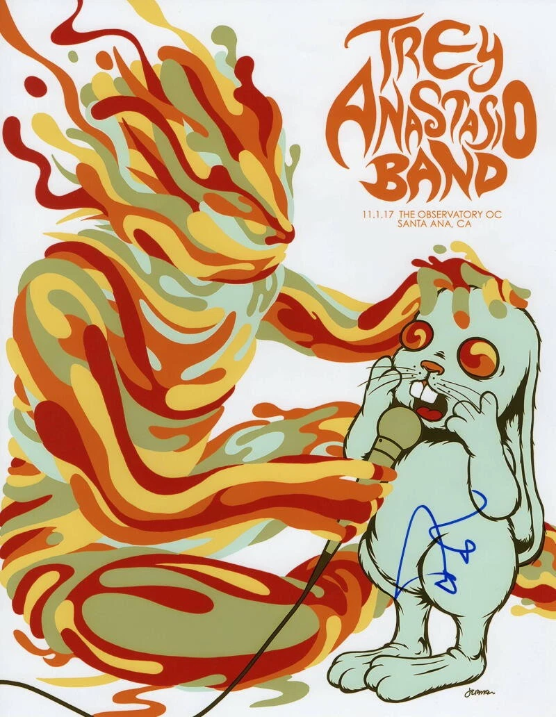 TREY ANASTASIO SIGNED AUTOGRAPH 11x14 2017 TOUR POSTER PHOTO - PHISH FRONTMAN