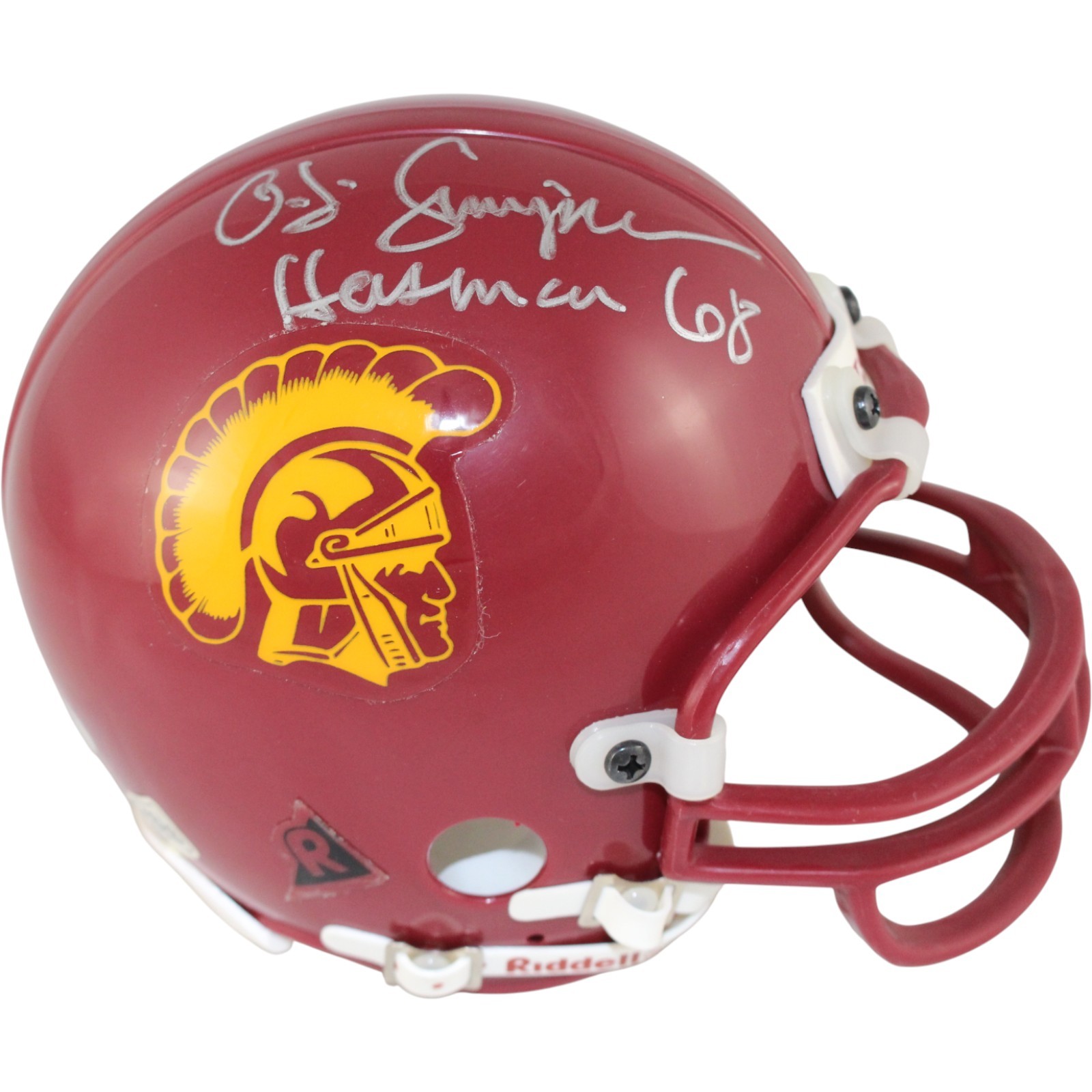 O.J. Simpson Autographed/SIgned USC Trojans VSR4 Mini Helmet Heisman PSA 52749