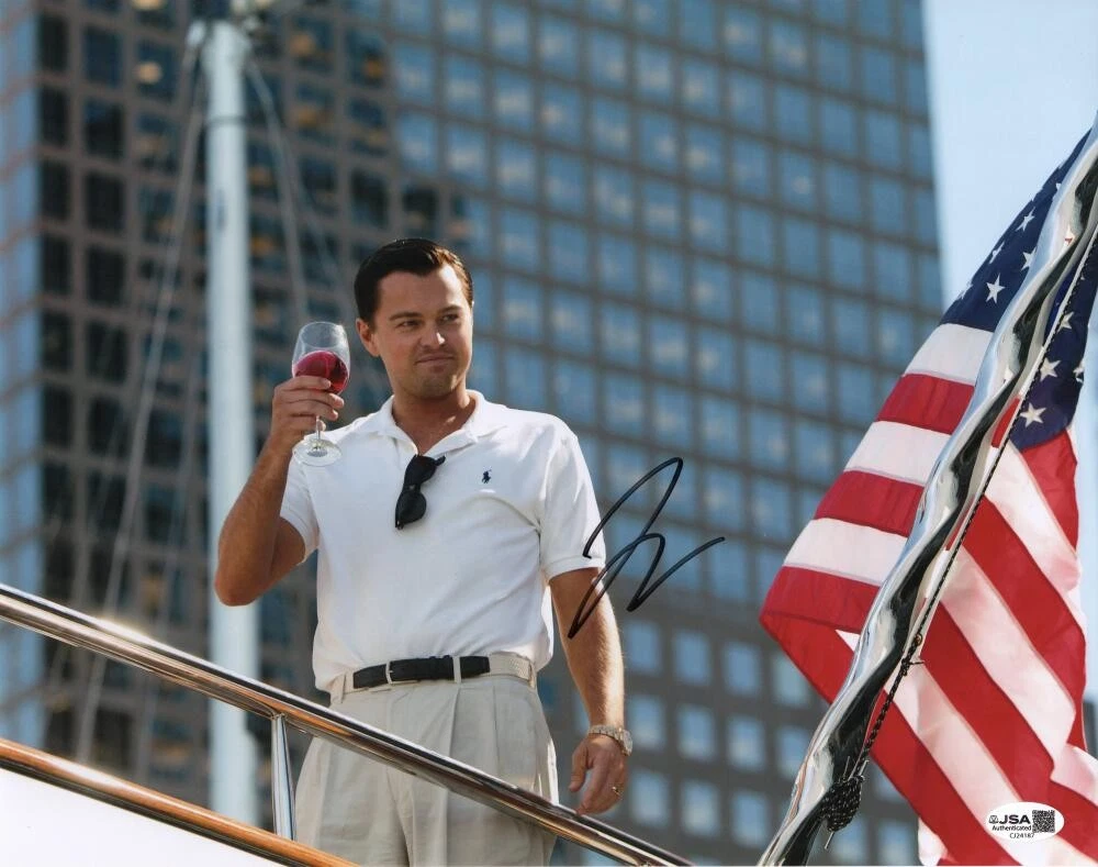 LEONARDO DICAPRIO SIGNED AUTOGRAPH 11×14 PHOTO – WOLF OF WALL STREET W/ JSA COA COLLECTIBLE MEMORABILIA