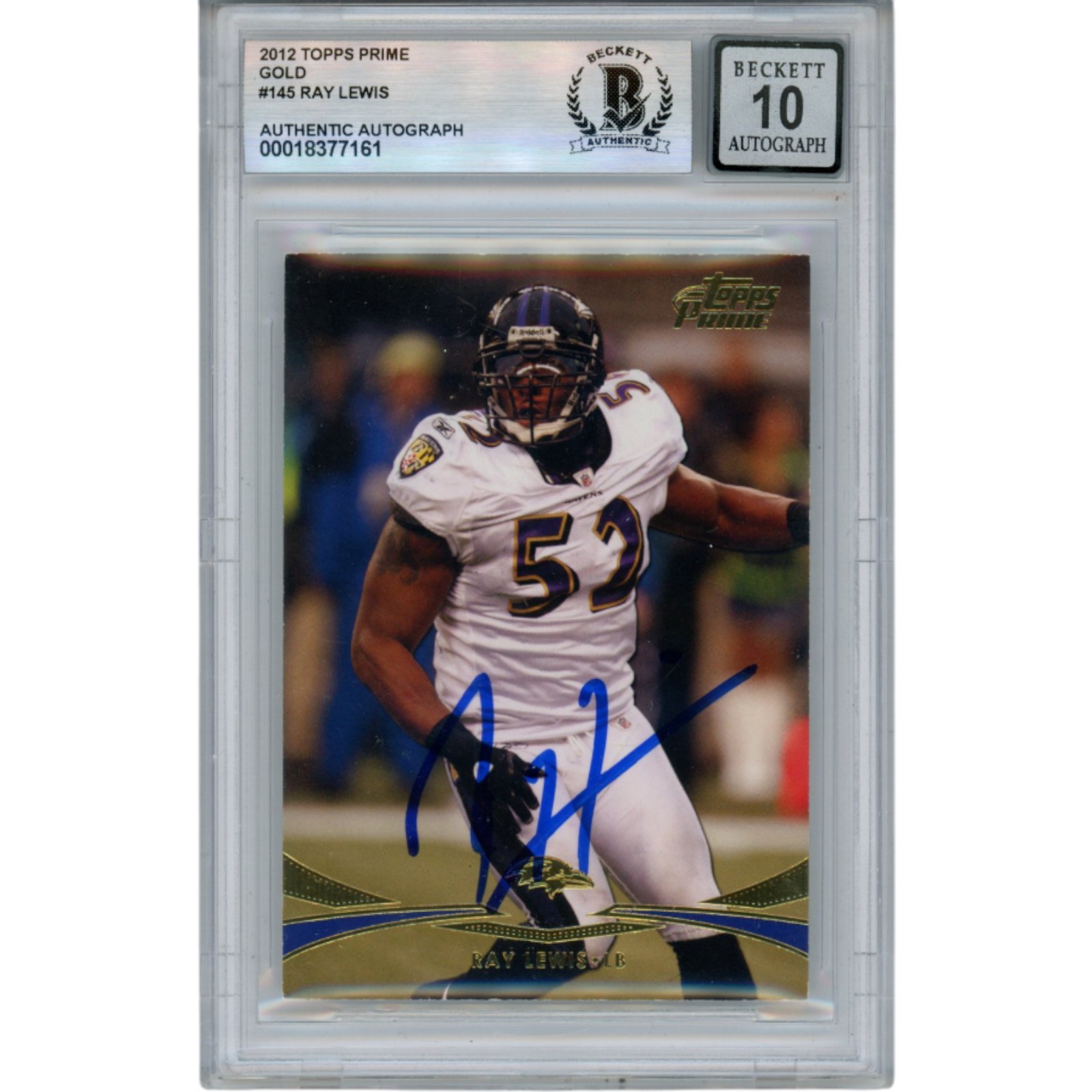 Ray Lewis Autographed 2023 Topps Resurgence #66 Trading Card Beckett 52990