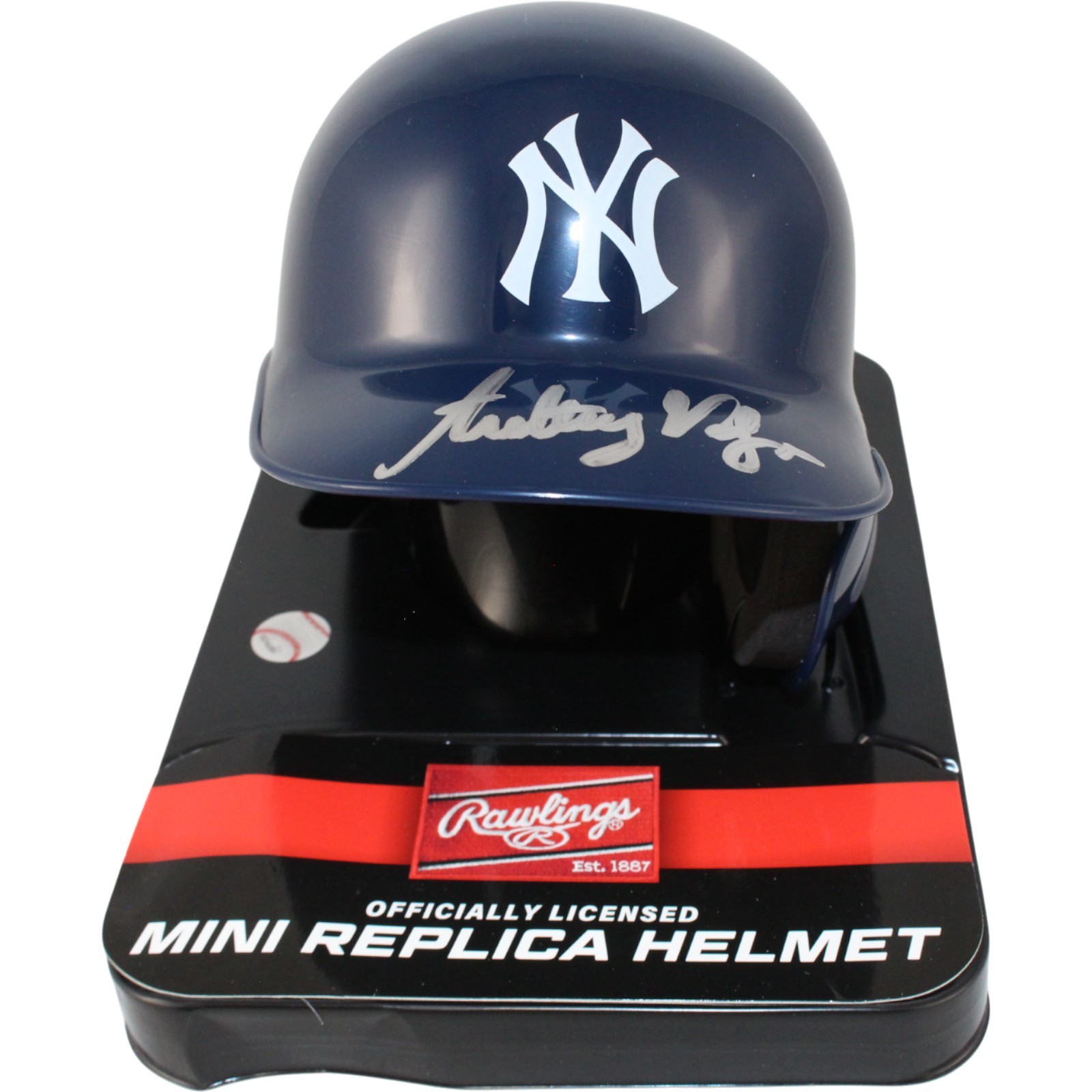 Anthony Volpe Autographed New York Yankees Rawlings Mini Helmet Fanatics 53699