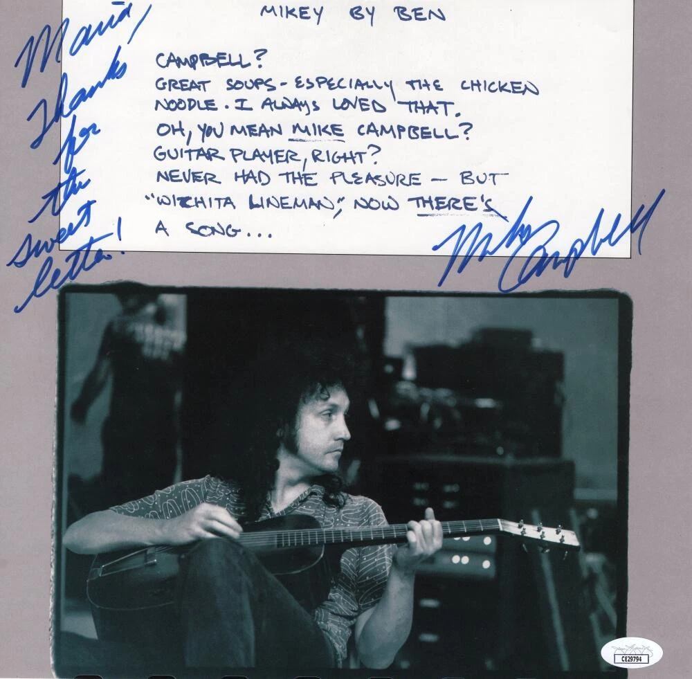 Mike Campbell Signed Autograph 11x11 Program Photo Tom Petty & Heartbreakers JSA