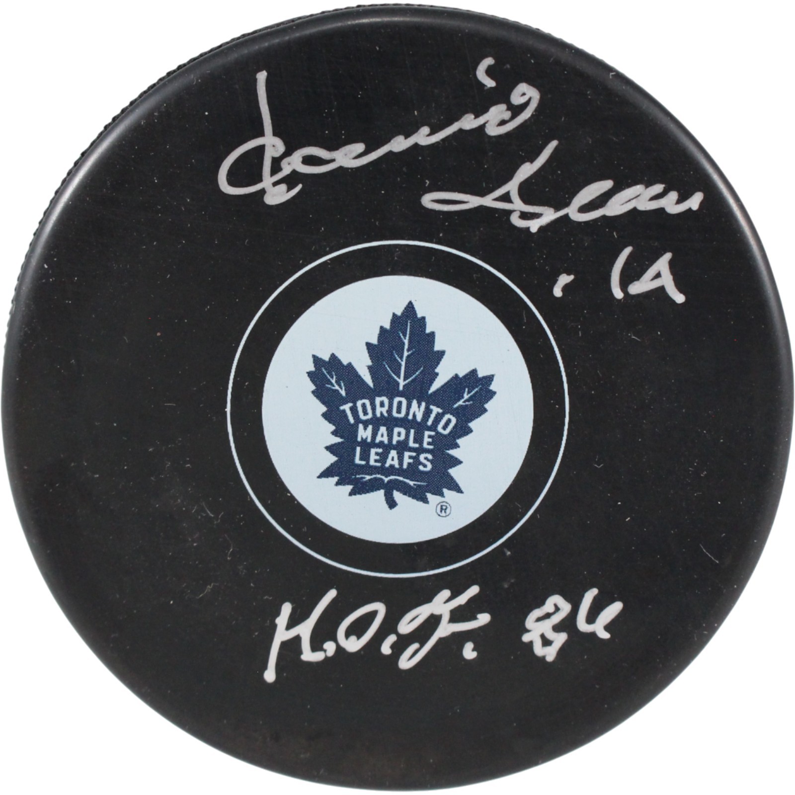 Dave Keon Autographed/Signed Toronto Maple Leafs Logo Puck HOF JSA 53993