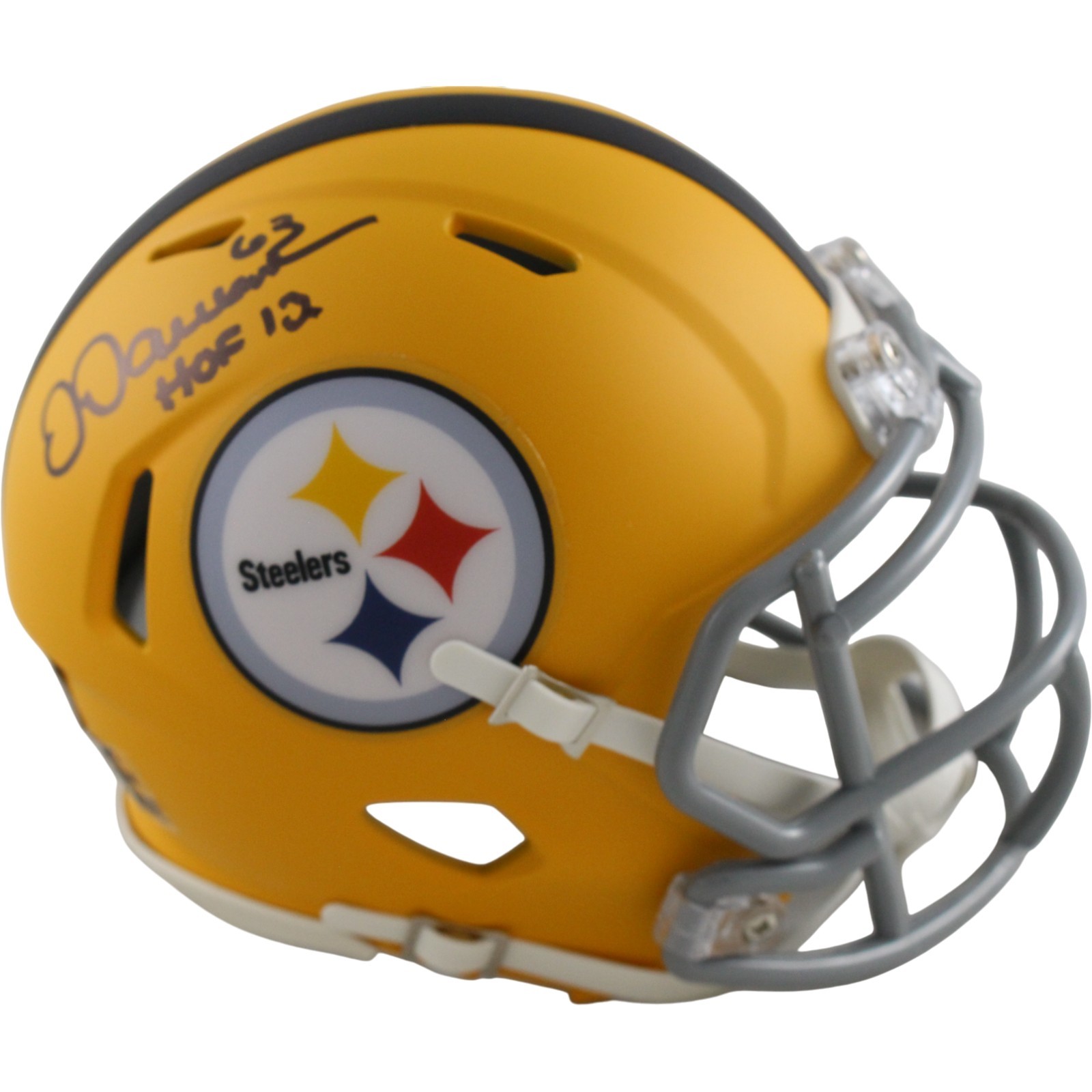 Dermontti Dawson Signed Pittsburgh Steelers 25 Alt Mini Helmet HOF Beckett 54275