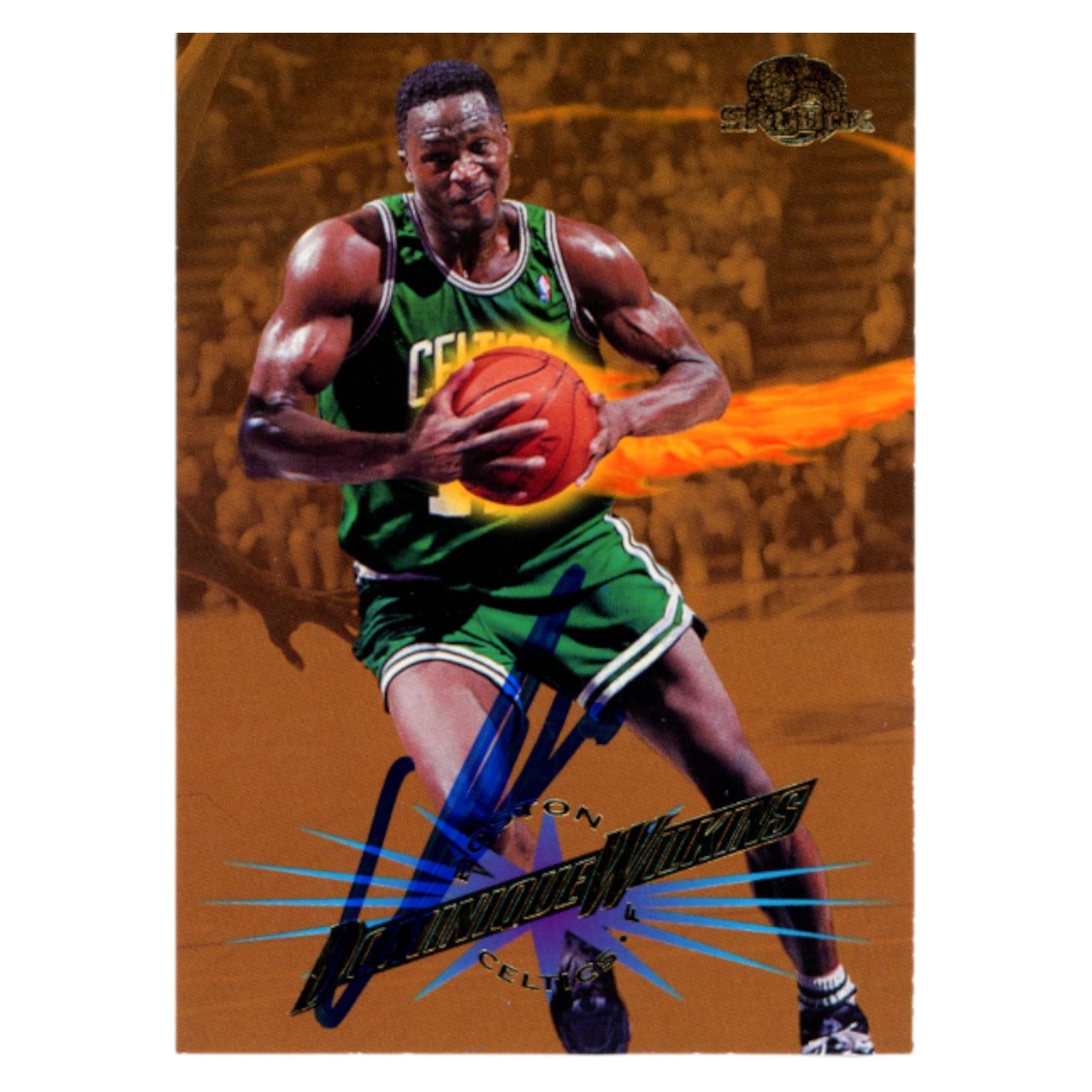 Dominique Wilkins Autographed 1995 Skybox #9 Trading Card Beckett 54138
