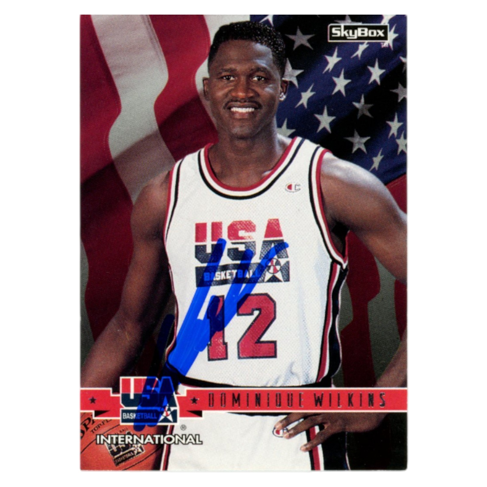 Dominique Wilkins Autographed 1994 SkyBox #31 Trading Card Beckett 54130