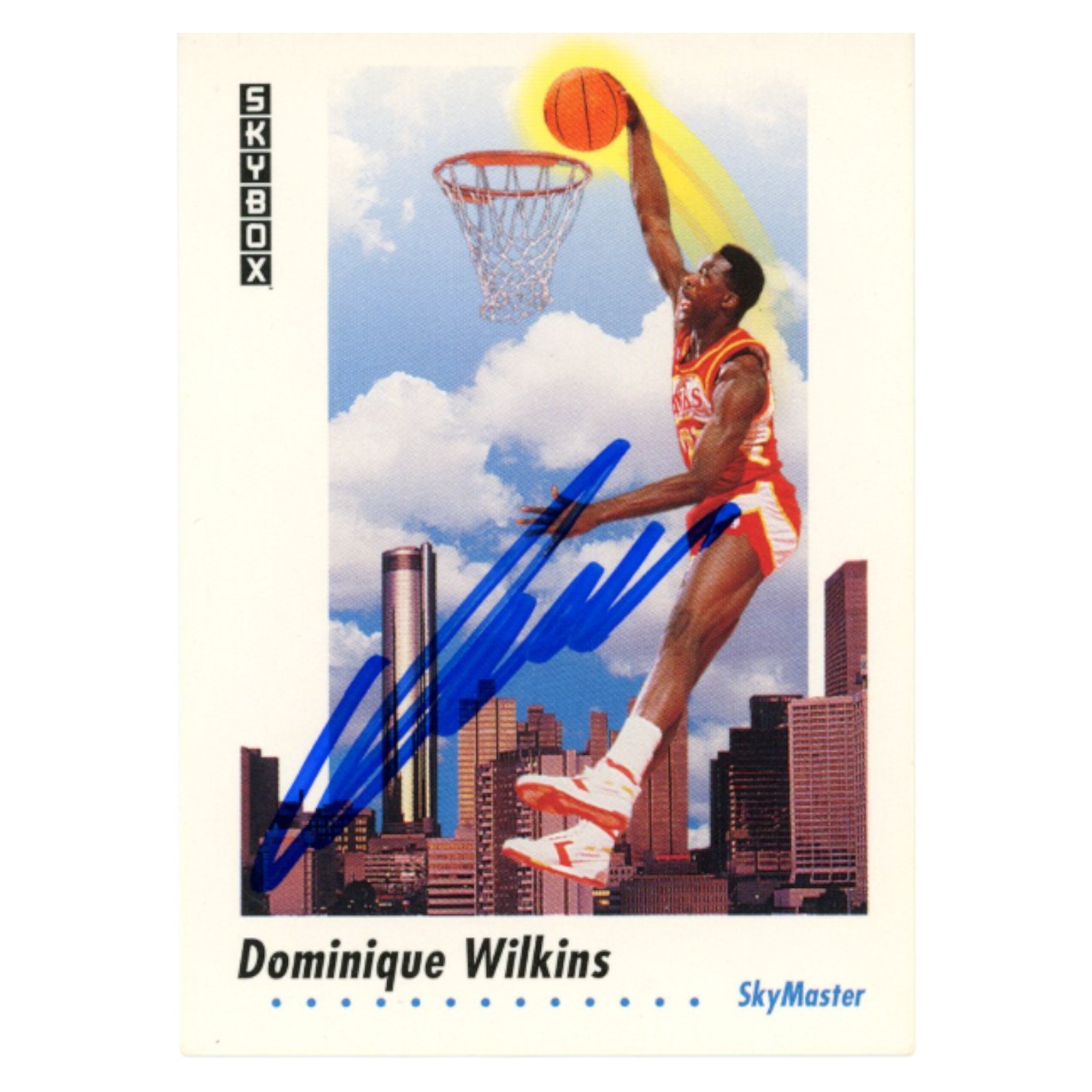Dominique Wilkins Autographed 1992 SkyBox #588 Trading Card Beckett 54142