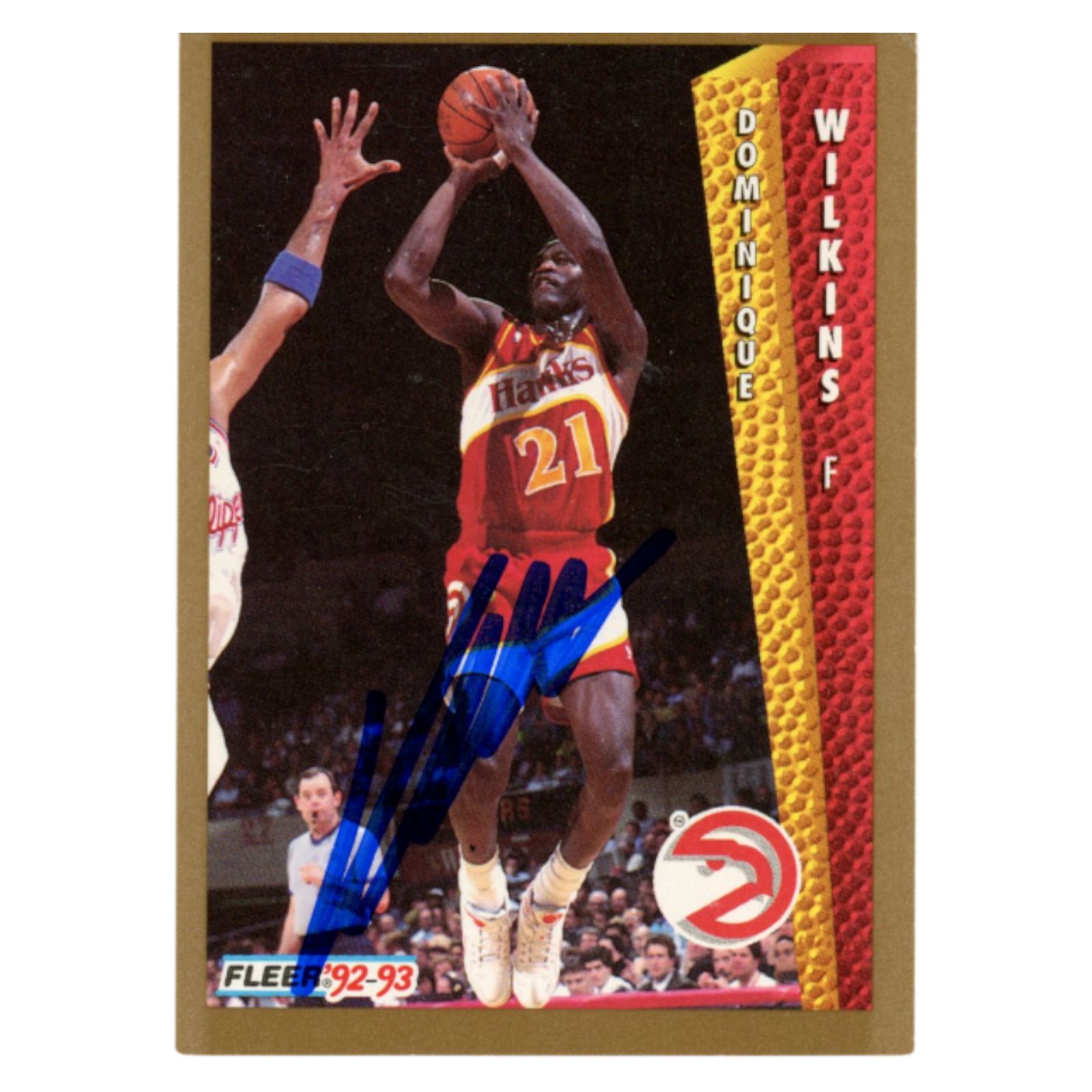 Dominique Wilkins Autographed 1992 Fleer #8 Trading Card Beckett 54198