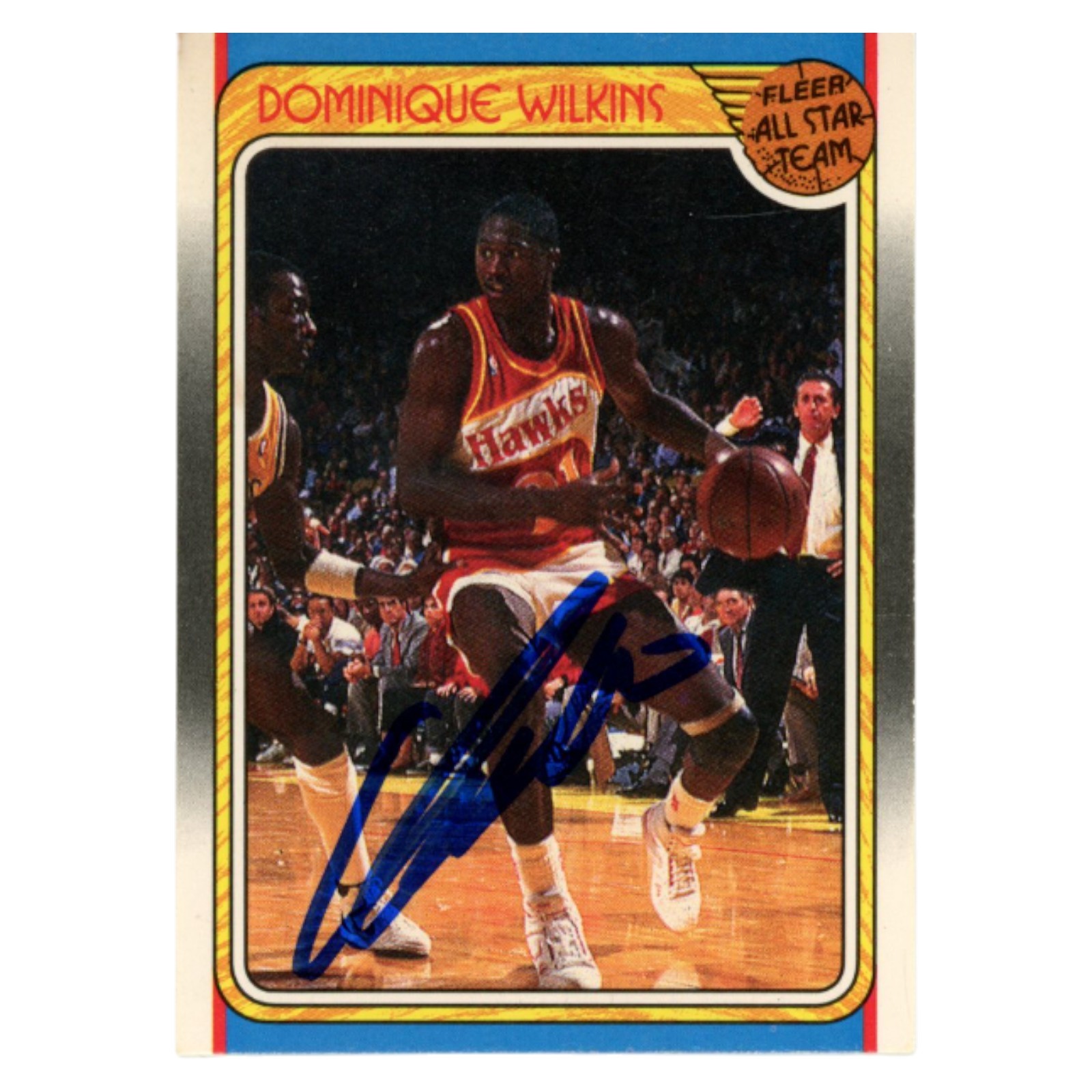 Dominique Wilkins Signed 88 Fleer All Star Blank Back Trading Card Beckett 54210