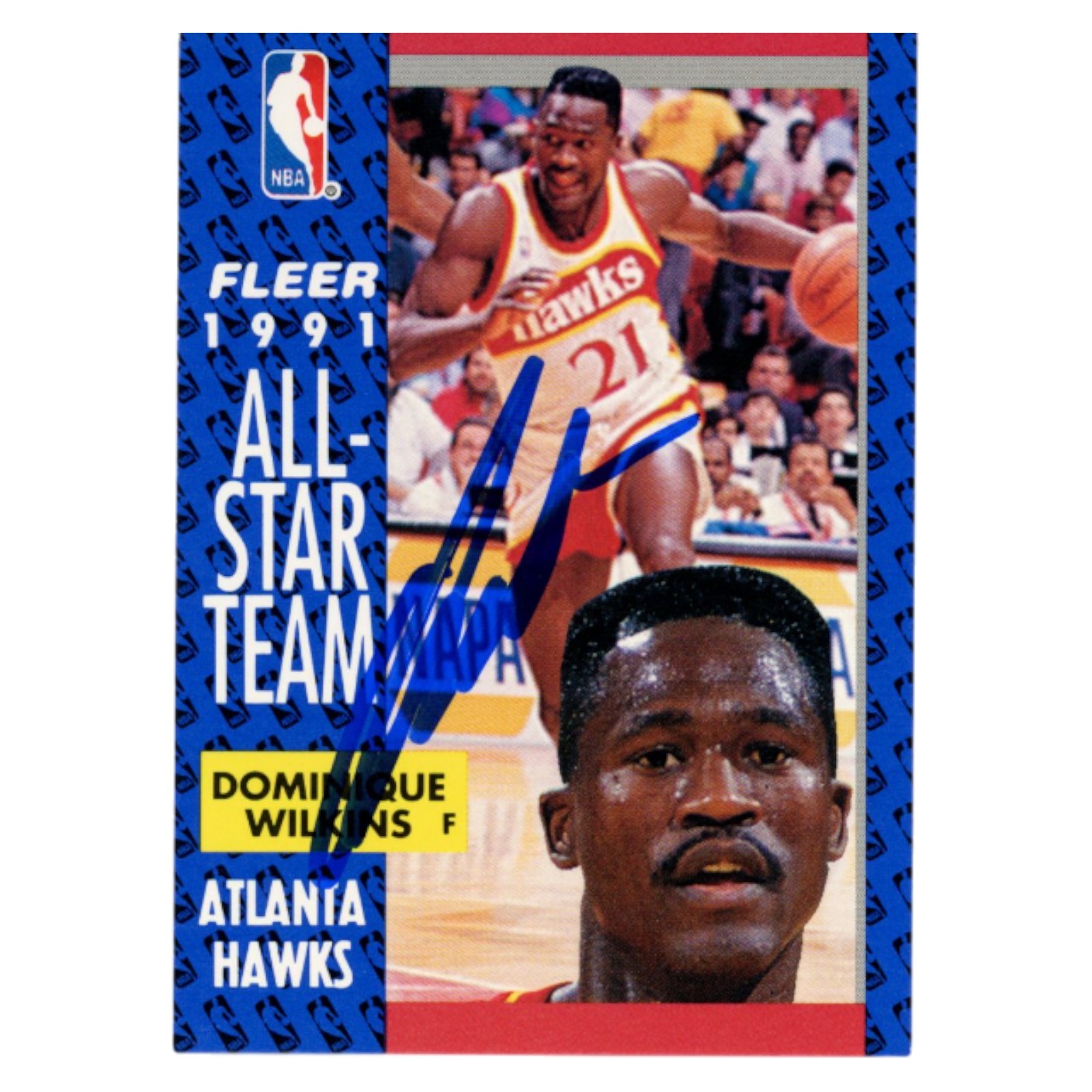 Dominique Wilkins Autographed 1991 Fleer #212 Trading Card Beckett 54208