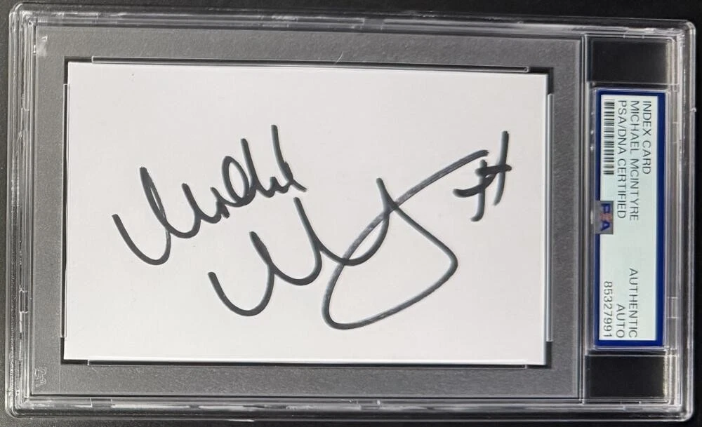 Michael McIntyre Signed Full Autograph PSA/DNA Slabbed Encapsulated 3x5 Card COA