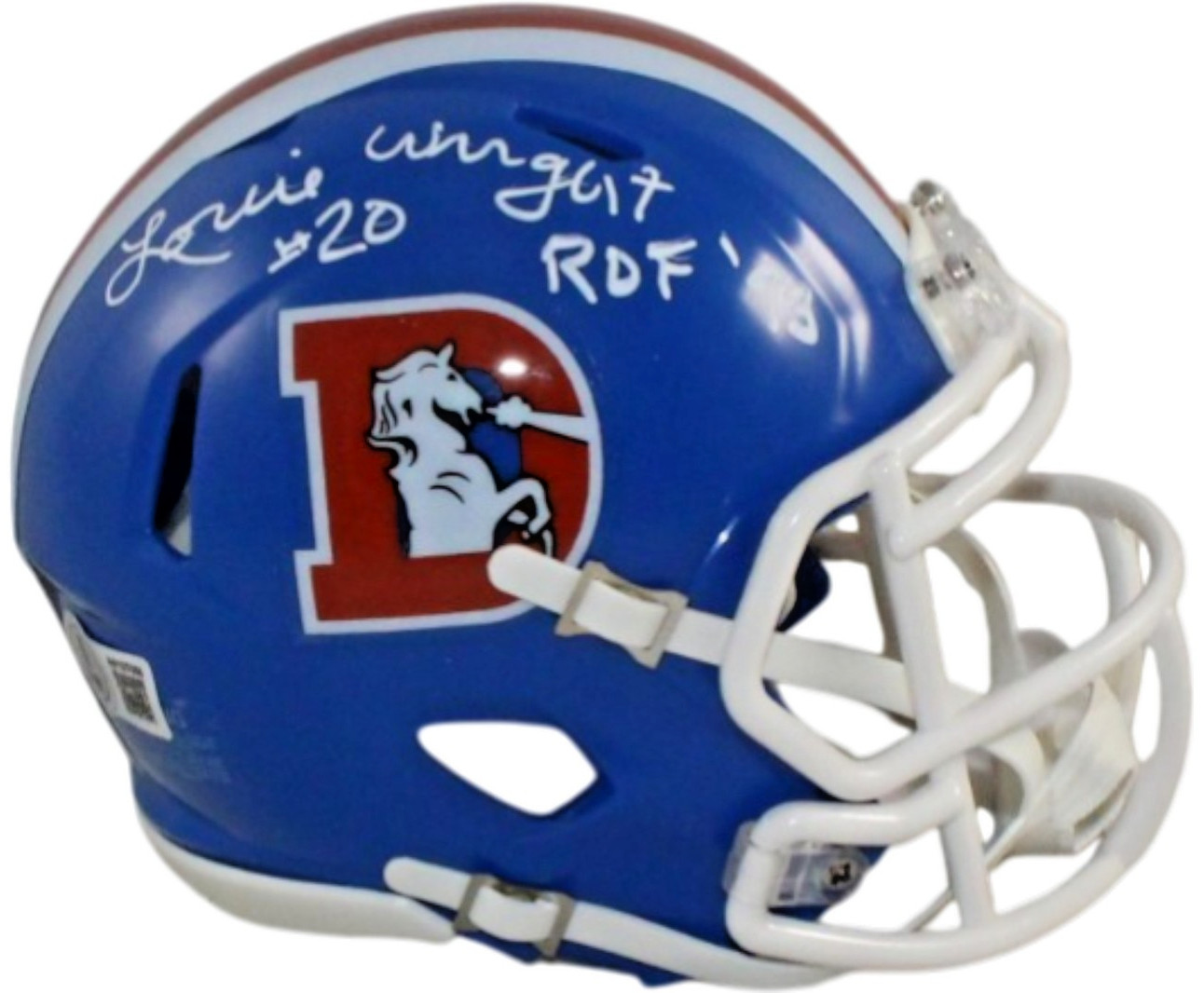 Louie Wright Autographed Denver Broncos TB Mini Helmet Beckett Witness 55379