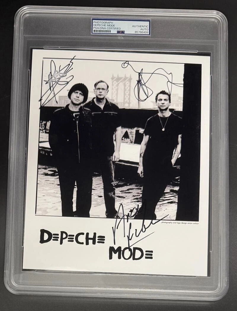 Depeche Mode Signed Autograph Full Band Promo PSA/DNA COA 8x10 Slab Photo Gahan