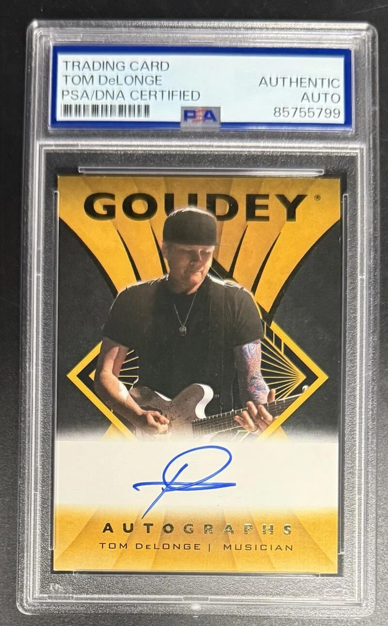 Tom DeLonge Signed Autograph Rare PSA/DNA COA Blink 182 Goudey Trading Card C